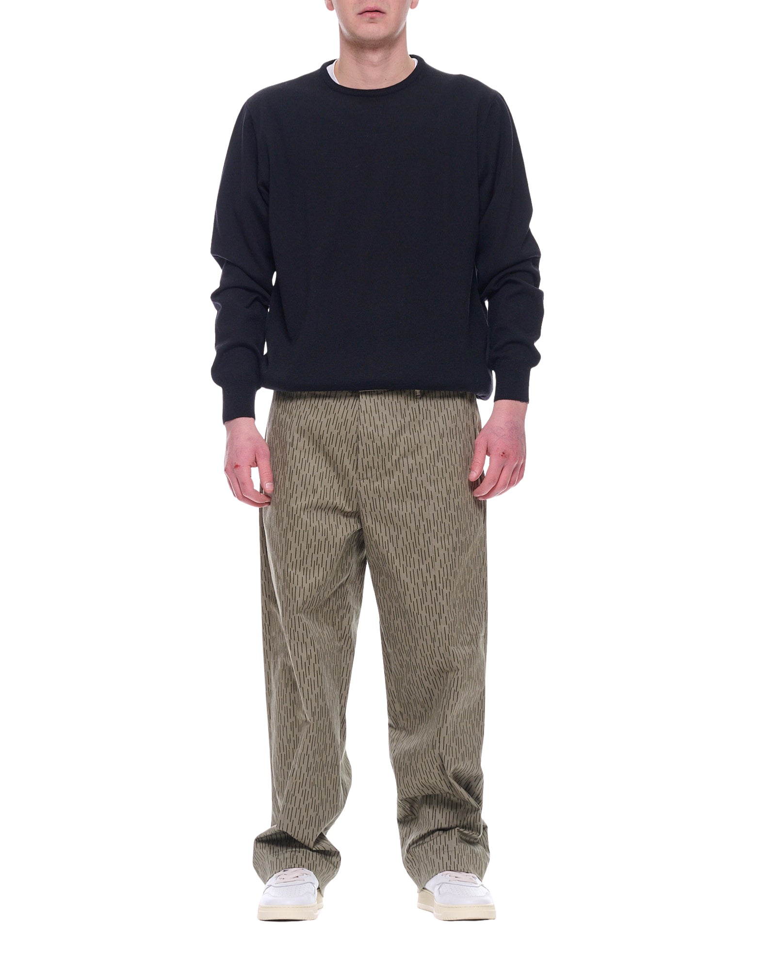 Meteorite Overcarrot Cotton Fabric Pants Green Regular Fit MTR06 METEORITE U57 STAMPA R