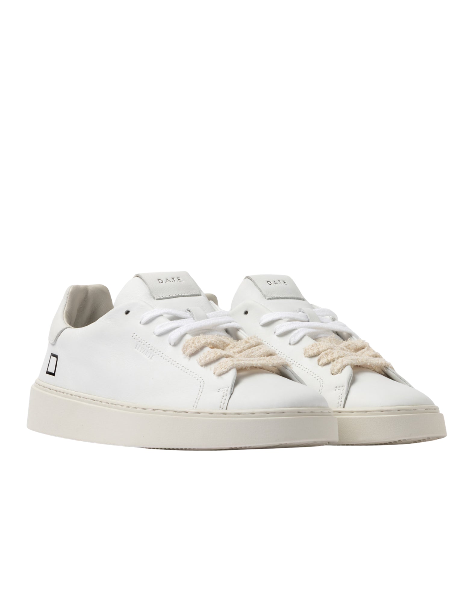 D.A.T.E. Levante Calf Men’s Leather White Sneakers M441-LV-CA-WH-WH