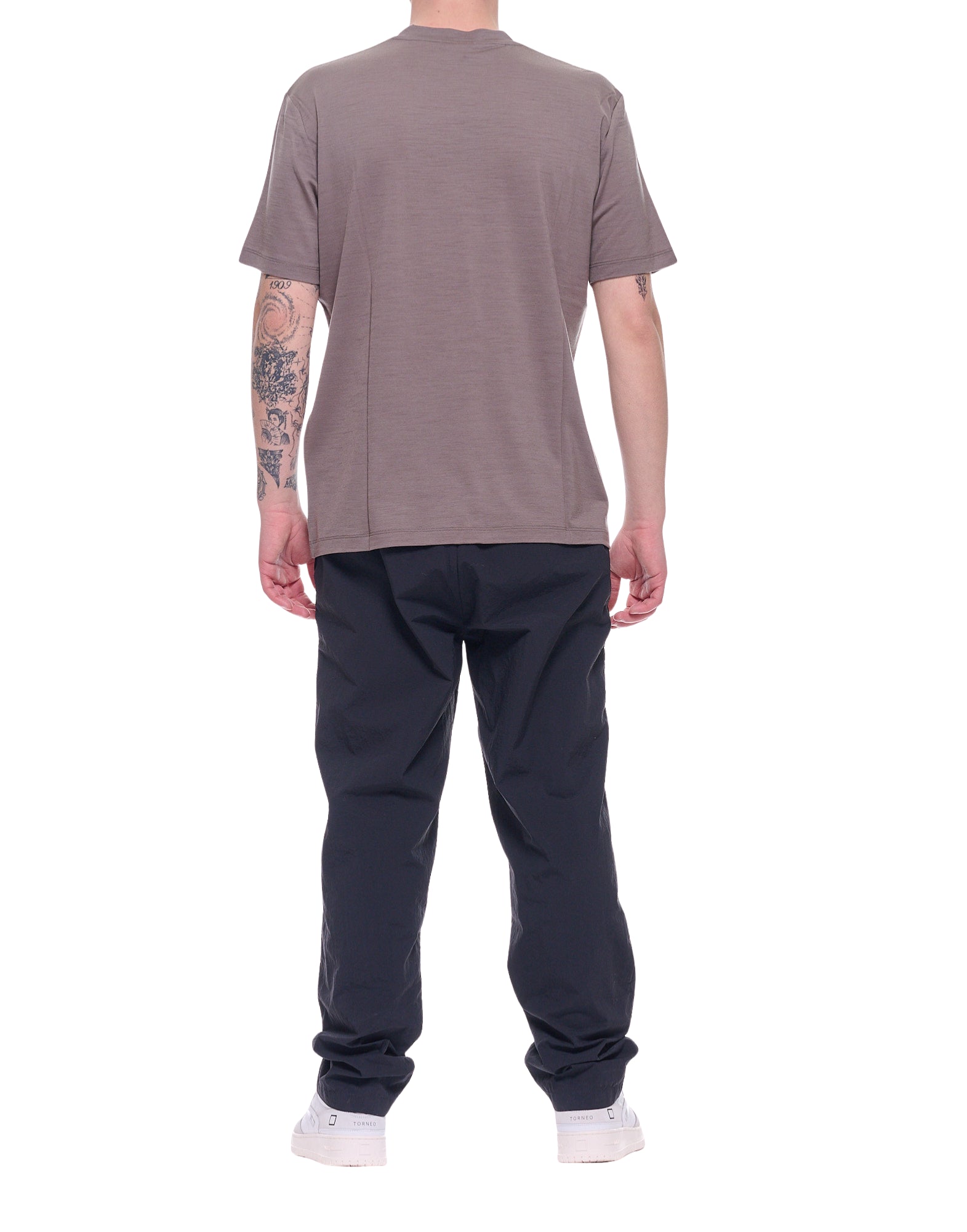 Albeni 1905 Men’s Virgin Wool T-Shirt Mud Brown AUT-25 007 MUD WOOL T-SHRT