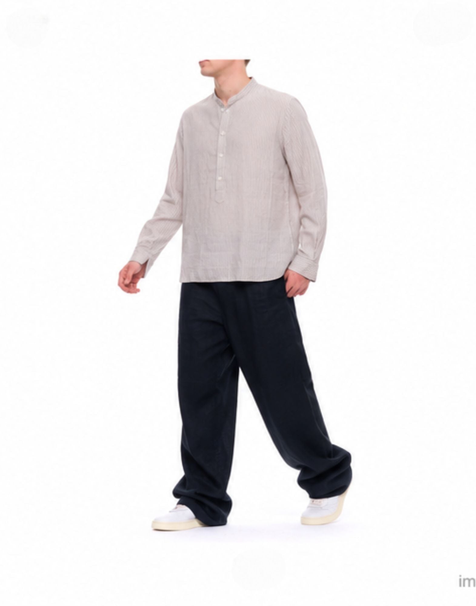 East Harbour Surplus Seul Striped Shirt in Cotton Hemp SEUL 4177 STRIPED ONE COLOR