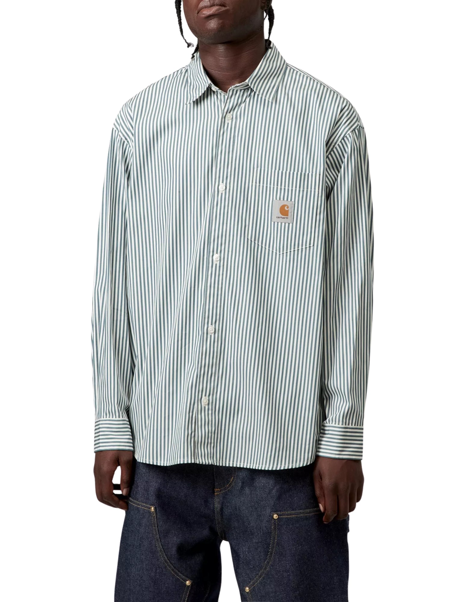 I035952 3NWXX WHT/BLU STRIPED DALDRY SHIRT - CAMICIA - CARHARTT WIP