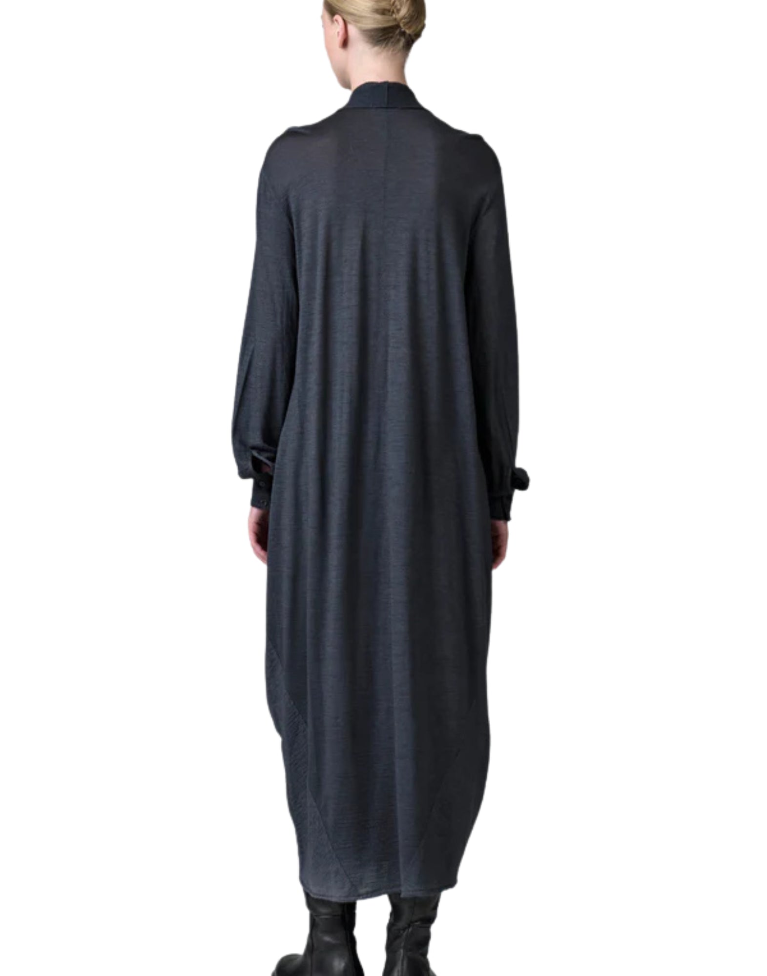 Transit Robe Longue en Jersey de Laine Vierge Anthracite Femme Fabriqué en Italie CFDTRBK203 ANTHRACITE