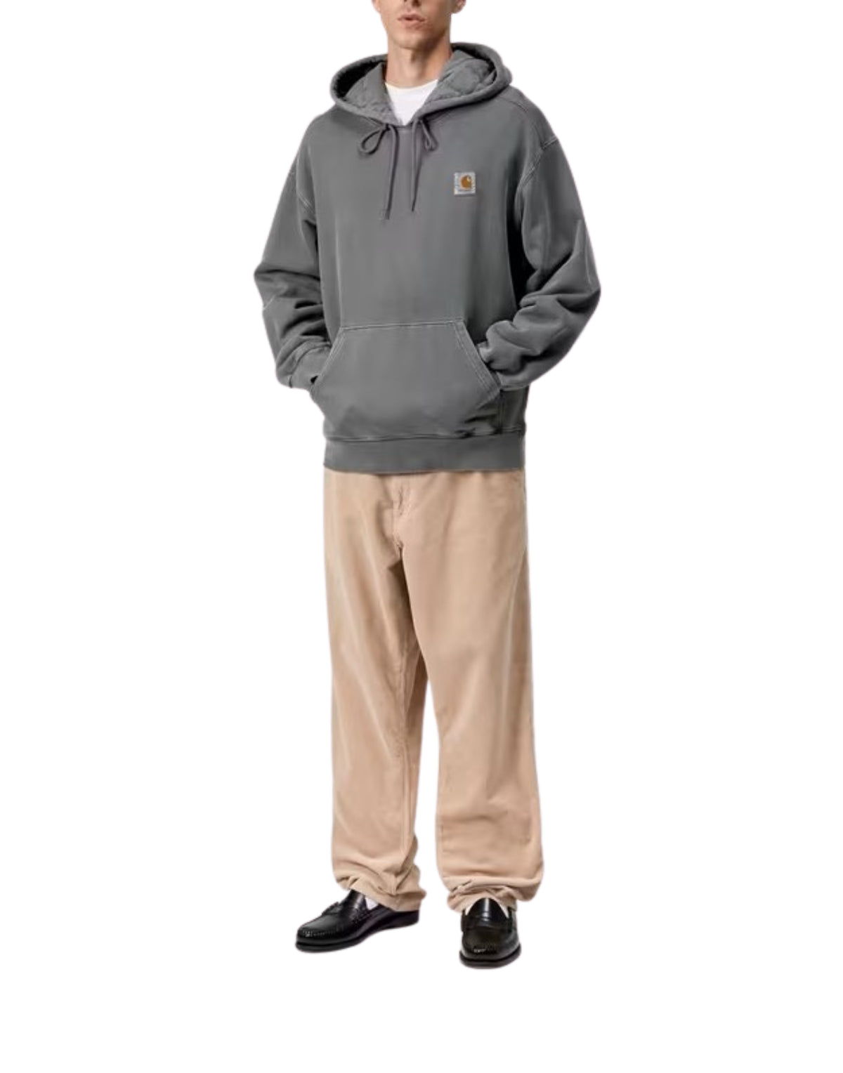 Vista Sweat mit Kapuze, schwarz, stückgefärbt