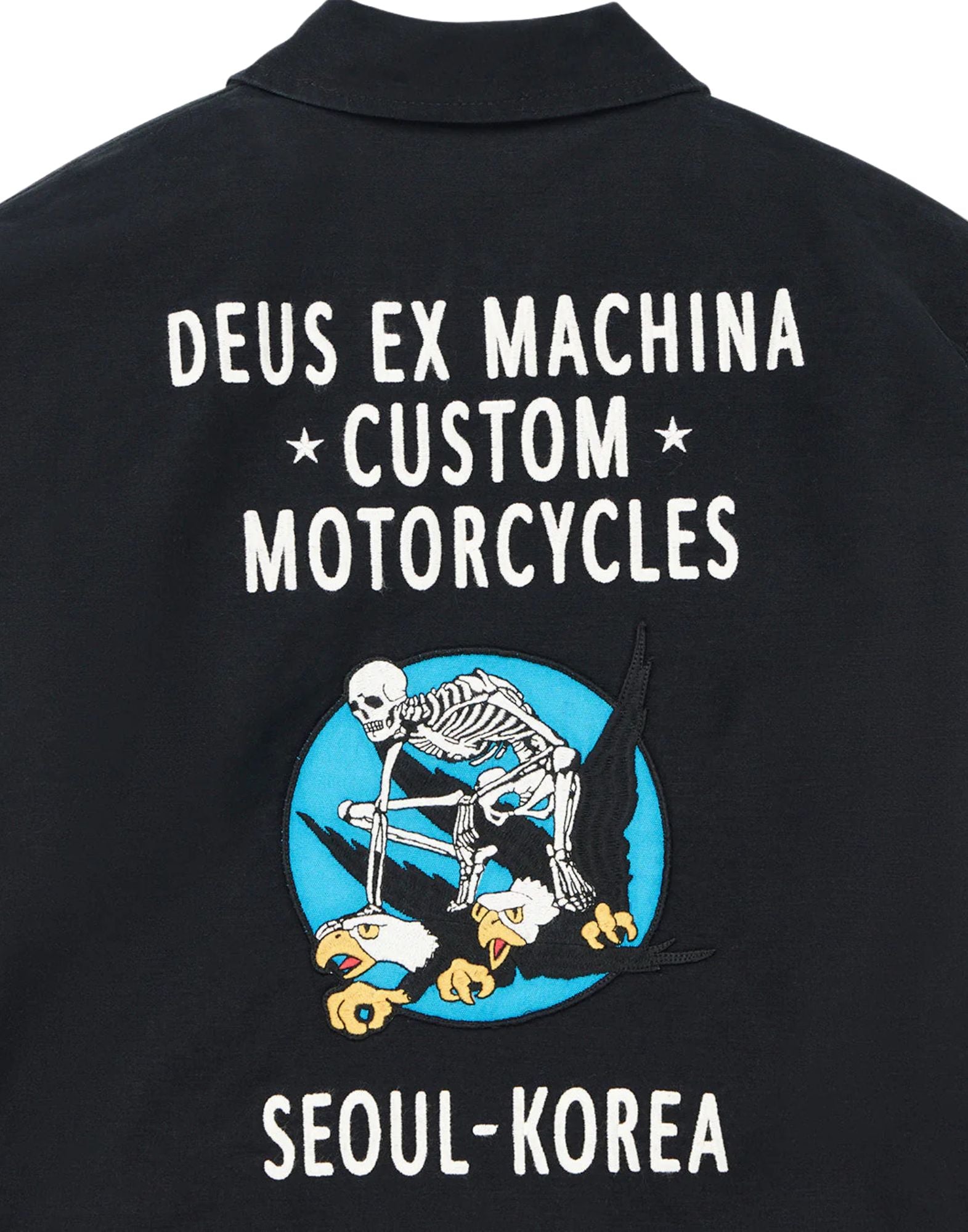 Deus Ex Machina Fugazi Souvenir Jacket Black Organic Cotton Sateen Men’s D261MJK301099 BLACK