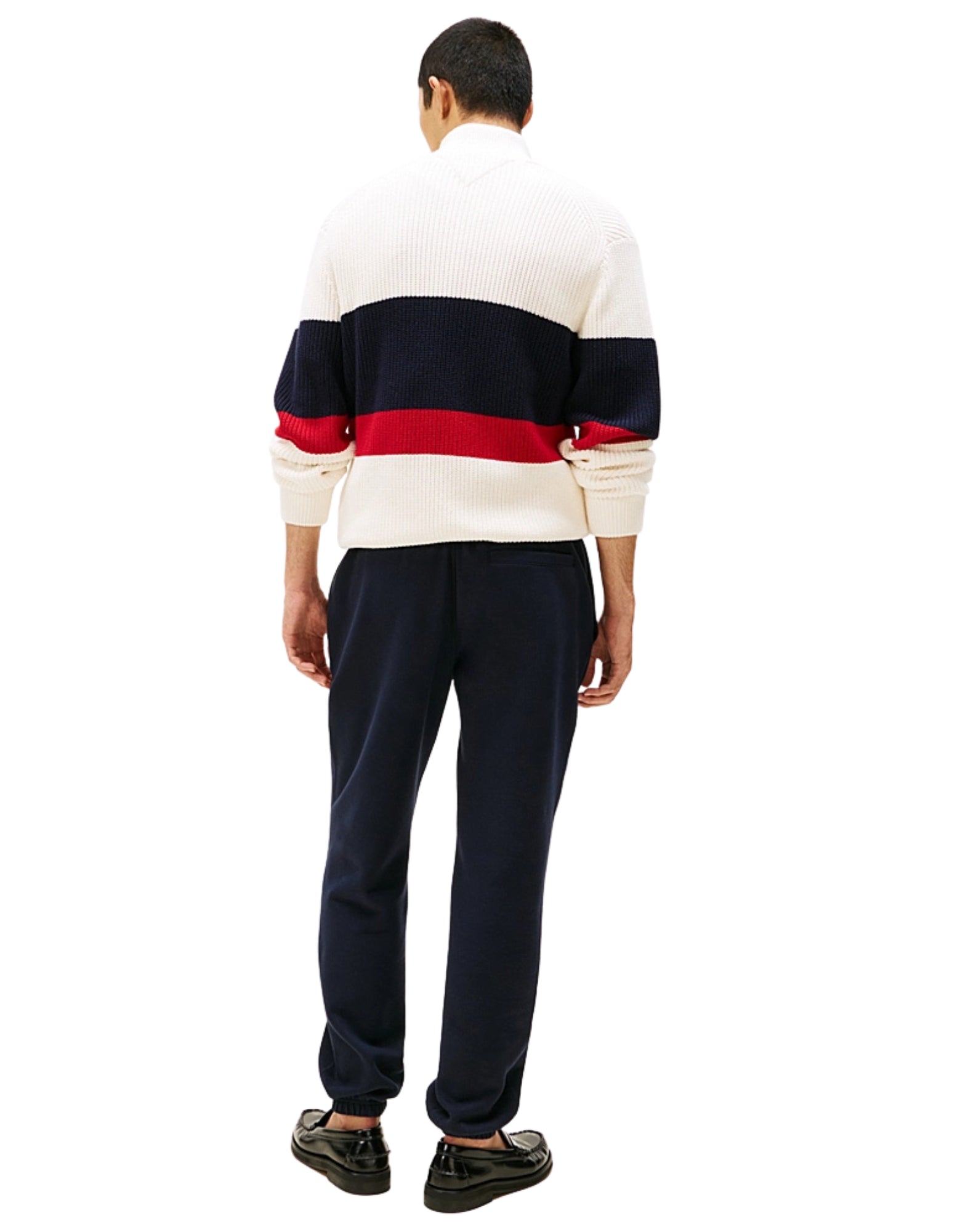 Tommy Hilfiger 남성용 코튼 혼방 플리스 조깅 팬츠, 레귤러 핏, 신축성 있는 허리 37231 DW5 블루 플리스 팬츠