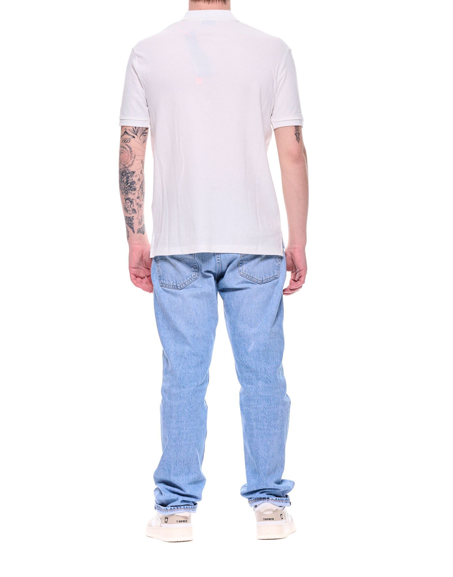 Suns Boards Federico Tag Polo in Stretch Piqué Cotton with Sleeve Logo Regular Fit Men’s PLS61008U V9 WHITE