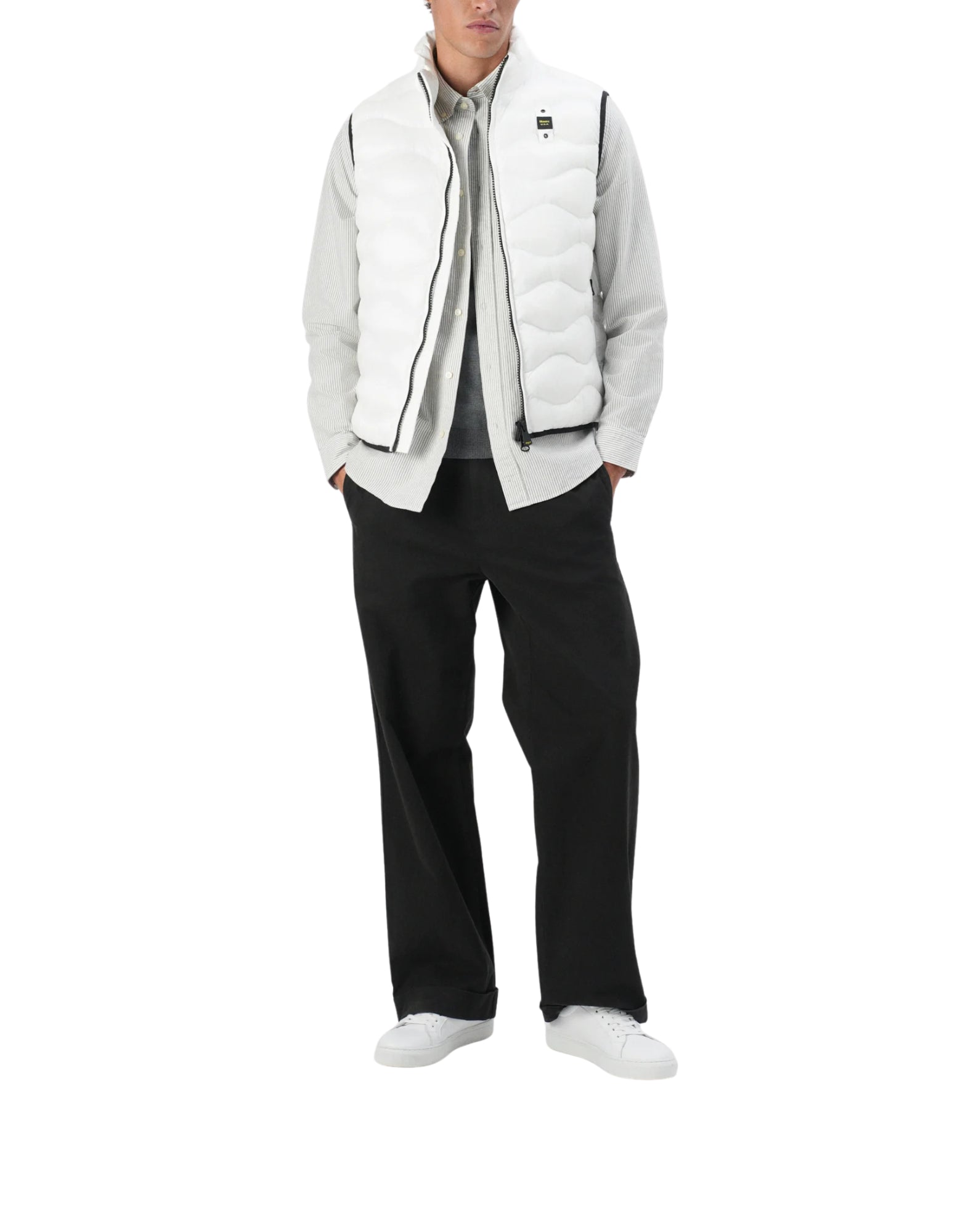 Blauer Danny Padded Nylon Waistcoat Vest White Men’s 26SBLUX02184-005958 100GG