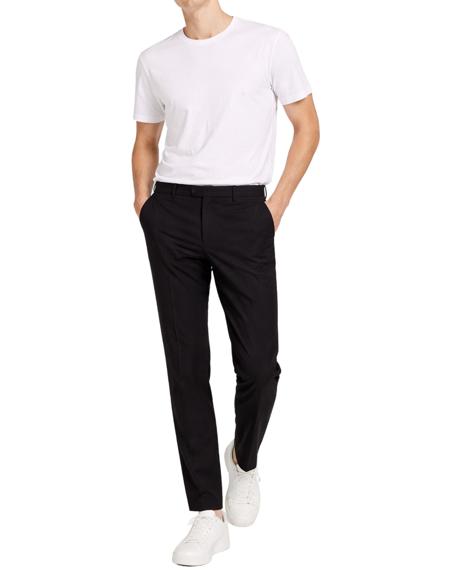 Unity Wonder men’s SofTech trousers in black with pleats and regular fit PA-WONDER BLACK