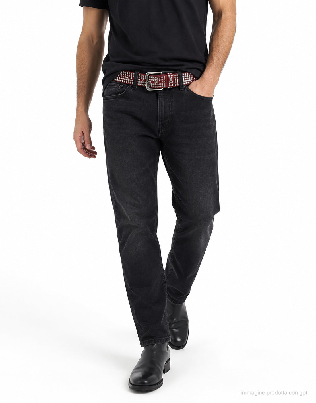 5000 STUD BELT BORDEAUX