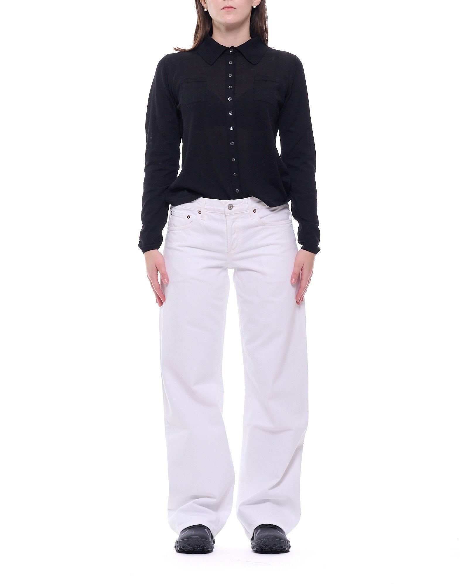 A260 1183 MMELO WHITE MARSHMELLOW PANTS - Pantaloni - Agolde