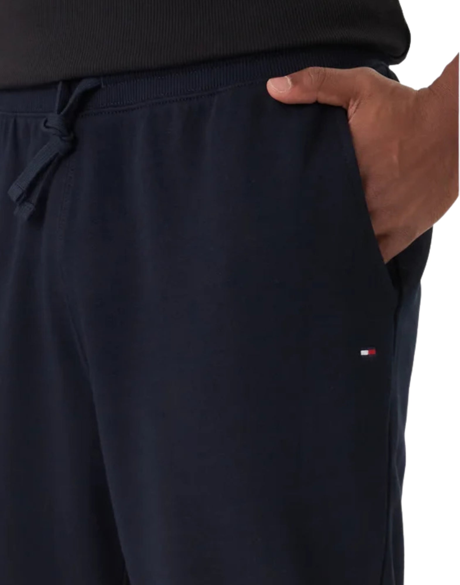 Tommy Hilfiger Men’s Essential Terry Sweatpants joggers with Embroidered Flag – Cotton – Blue - Desert Sky MW0MW37236 DW5