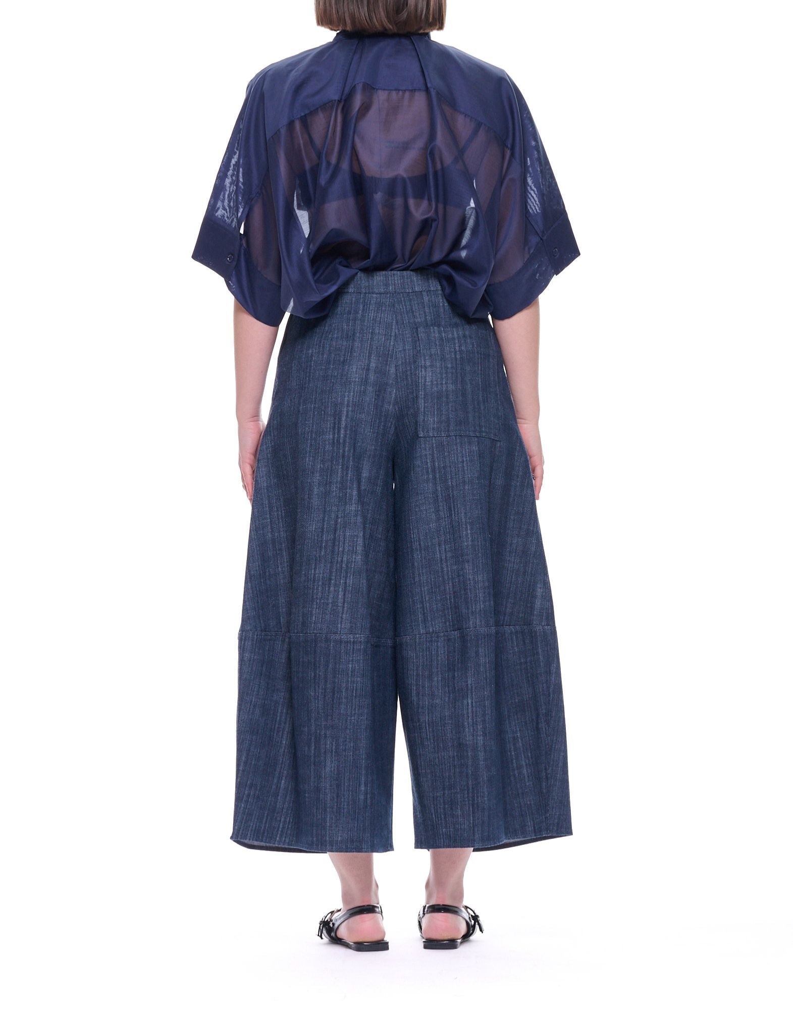 Pantalón cropped azul Hira para mujer Made in Italy W341 005