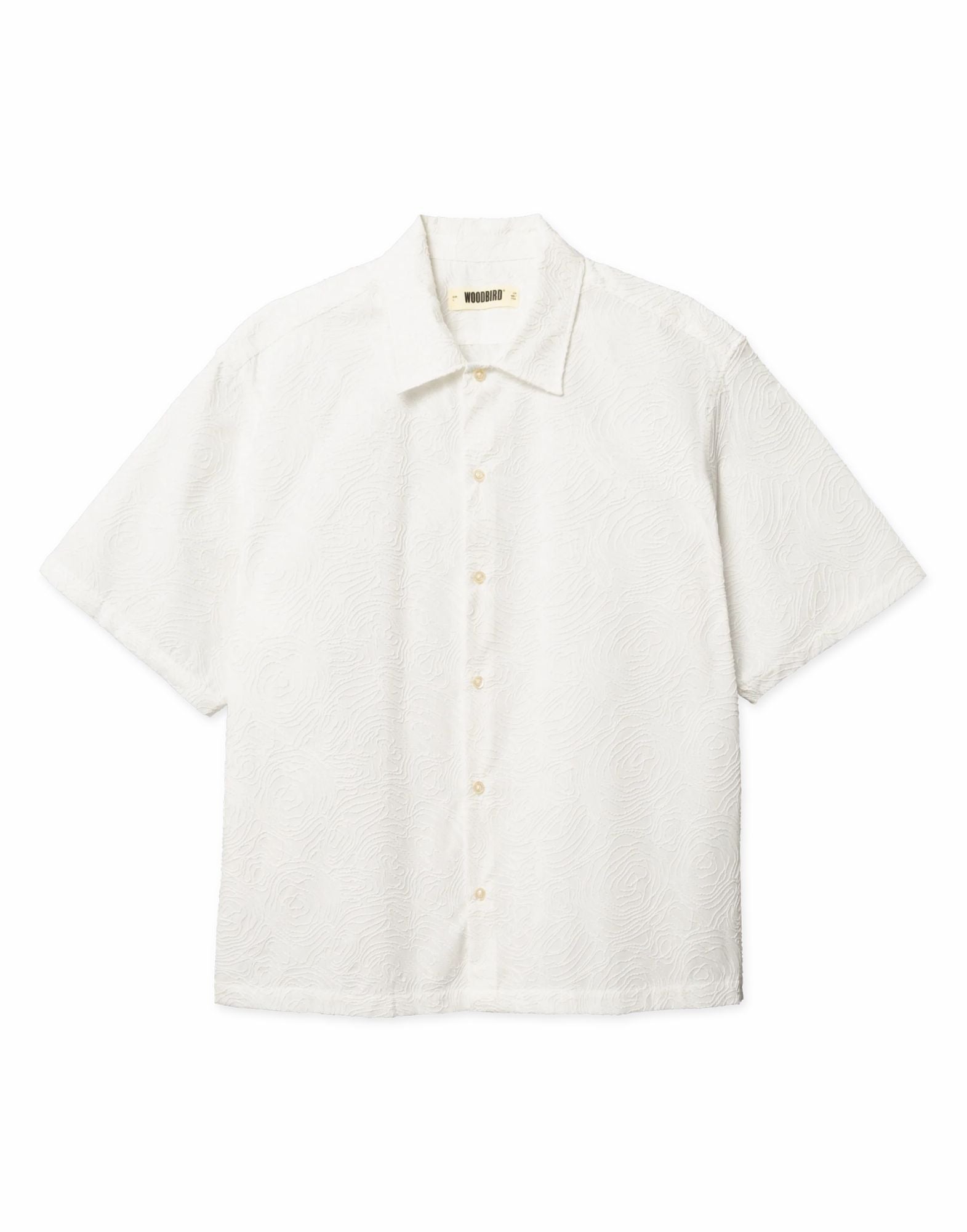 Camicia da ricamo Woodbird WBWang Camicia da uomo bianca 2616-702 OFF WHITE