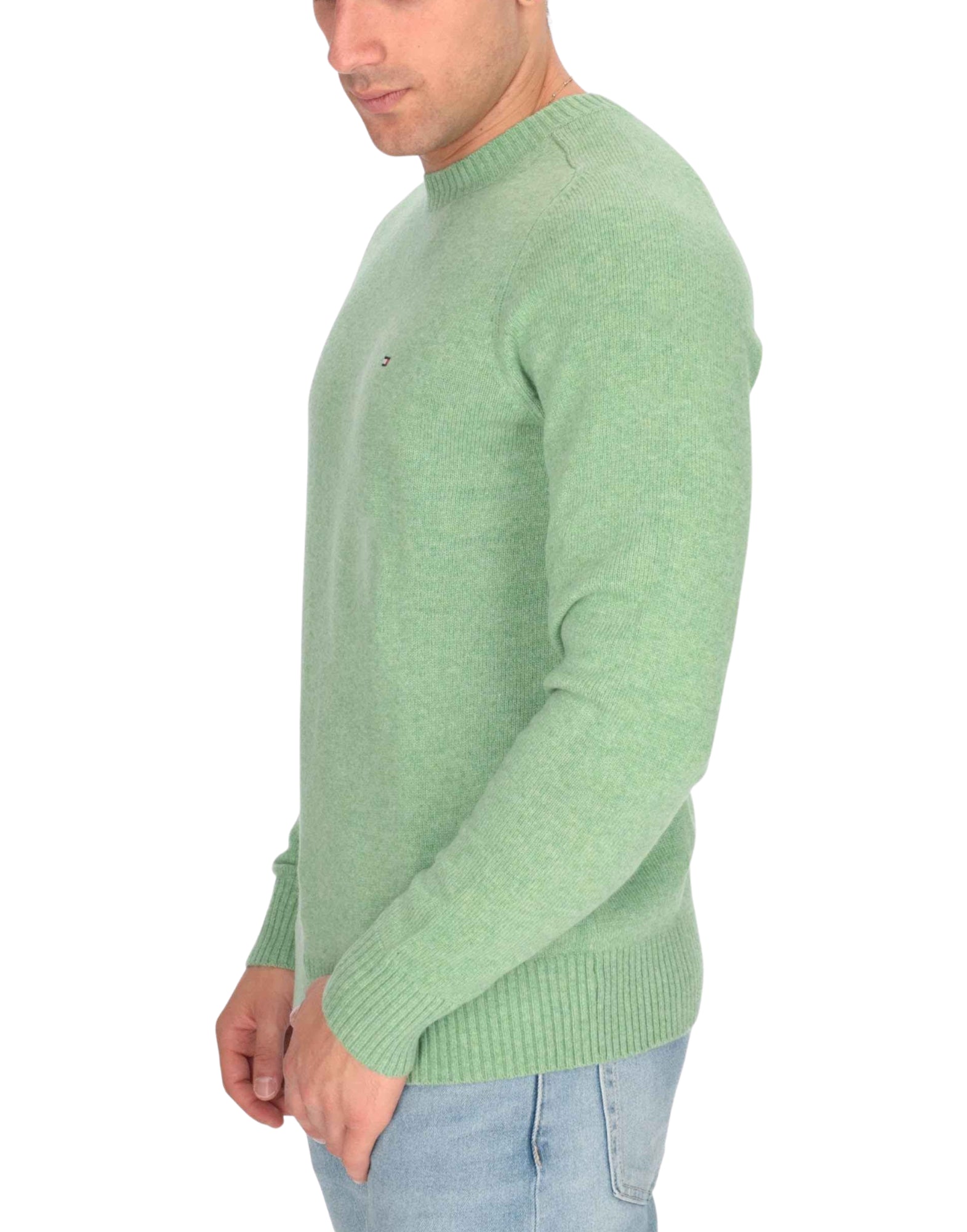 36535 MQ9 GREEN LAMBSWOOL SWEATER - Maglieria - TOMMY HILFIGER