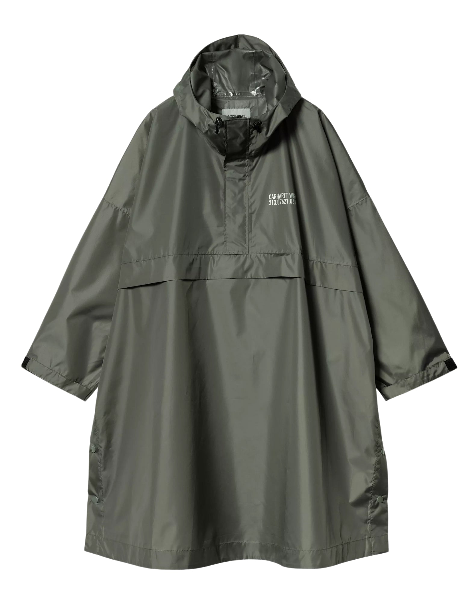 판초 남자 i034884 1x3xx 투어 포장 가능한 레인 폰초 연기 녹색 반사 CARHARTT WIP