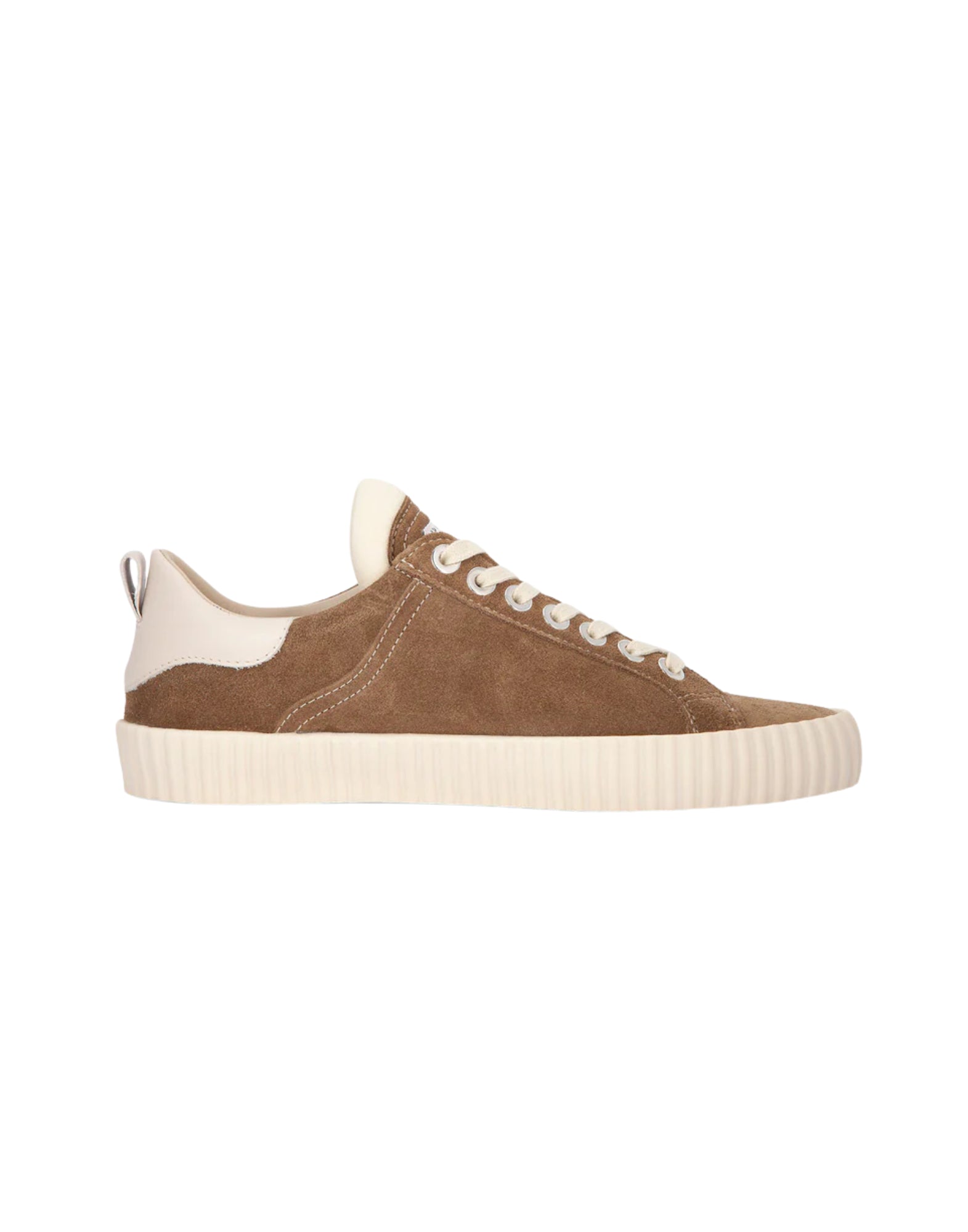Springa Wavy Suede Taupe Sneakers in Suede with Stitched Logo WLI SU TEXA1EY TAUPE
