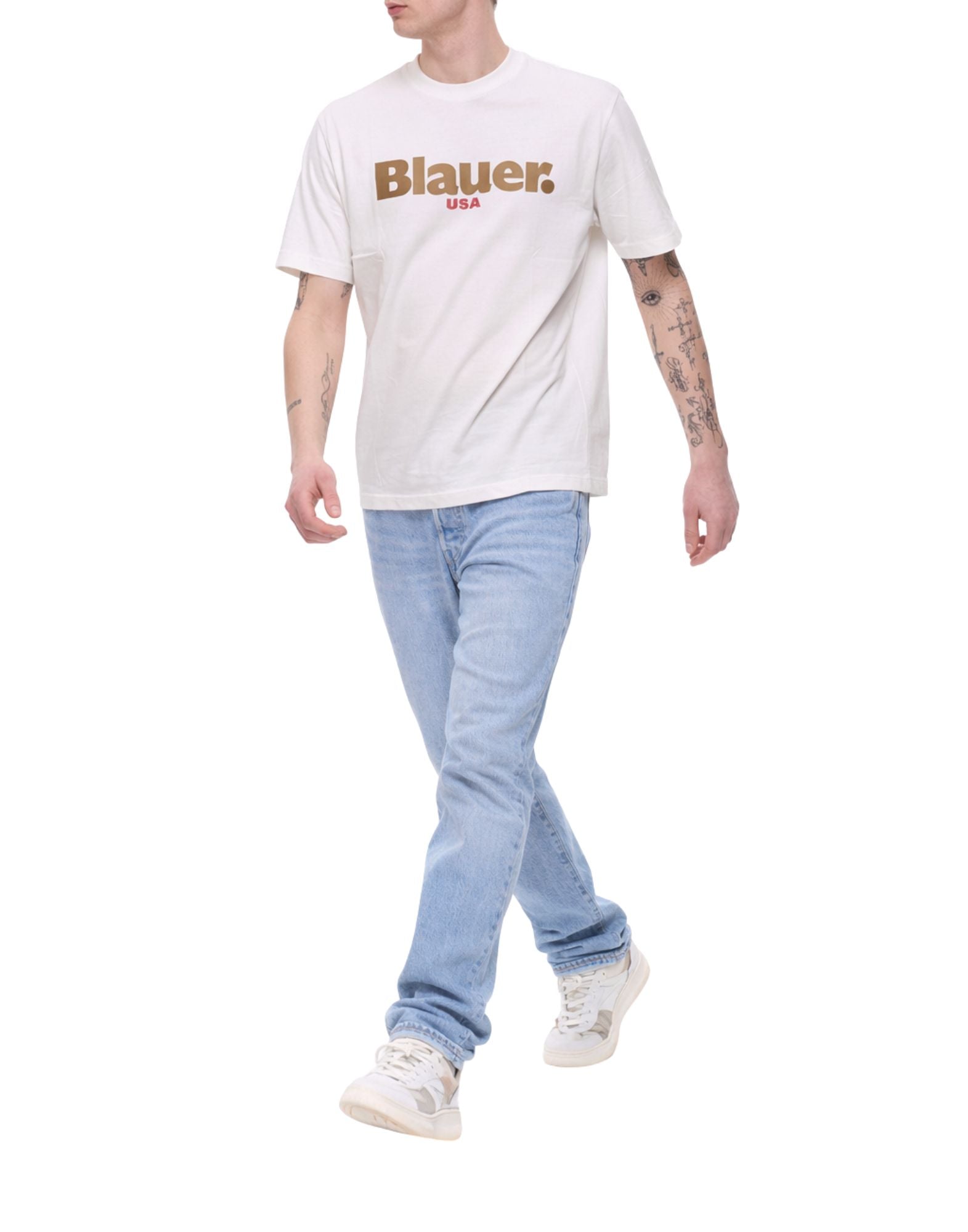 Blauer Ernst Logo Cotton T-Shirt Snow White Men’s 26SBLUH02299-007439 102