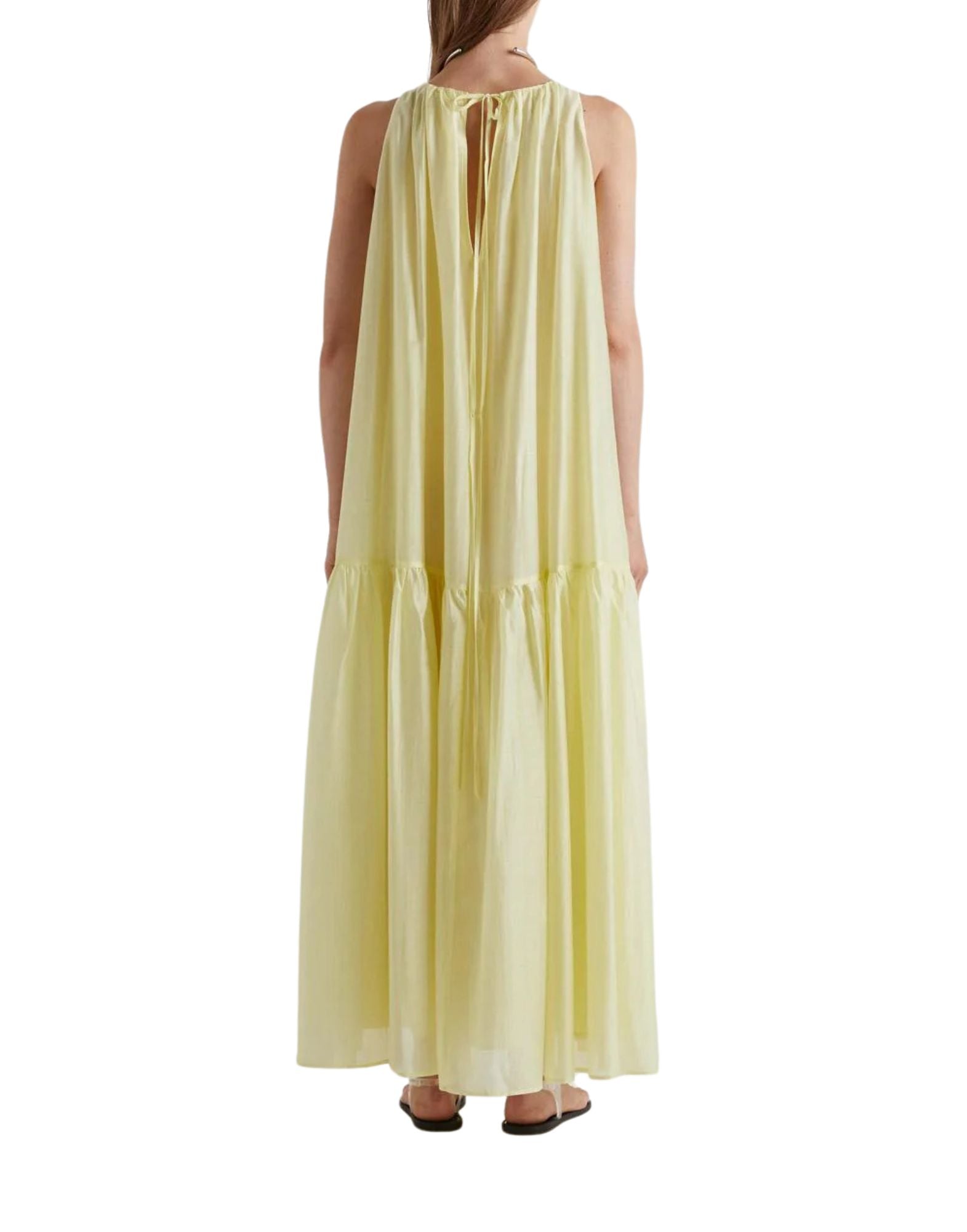 Meimeij Long Ruched Dress Women Sunny Lime M6EF03 882 SUNNY LIME