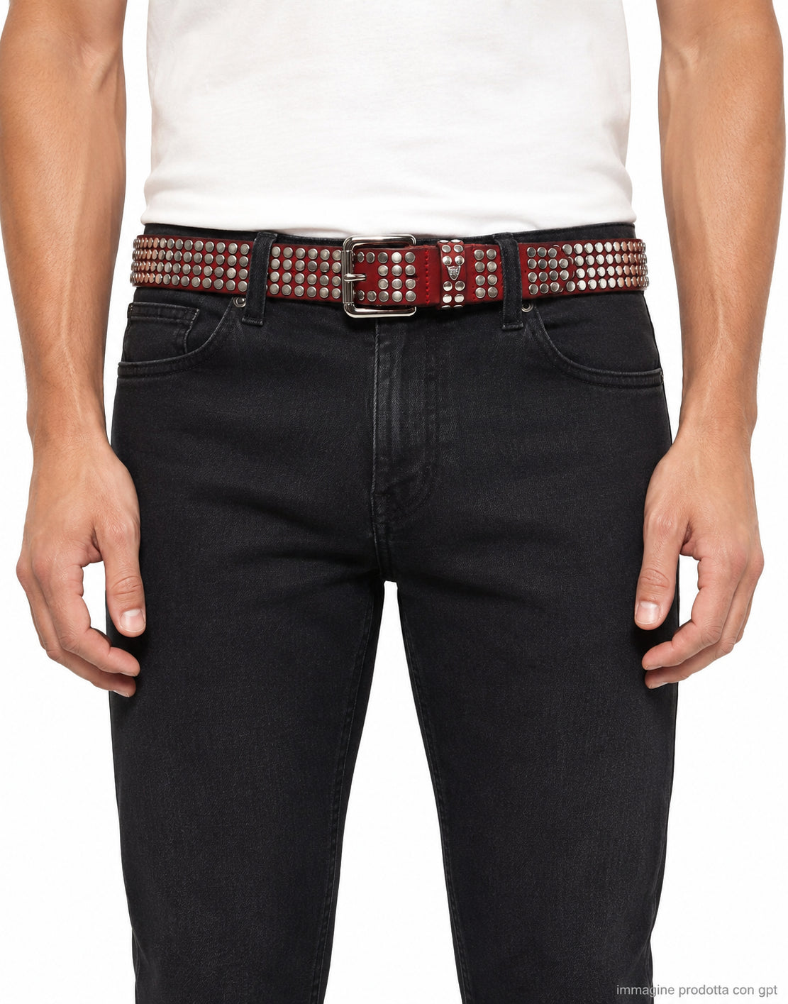5000 STUD BELT BORDEAUX