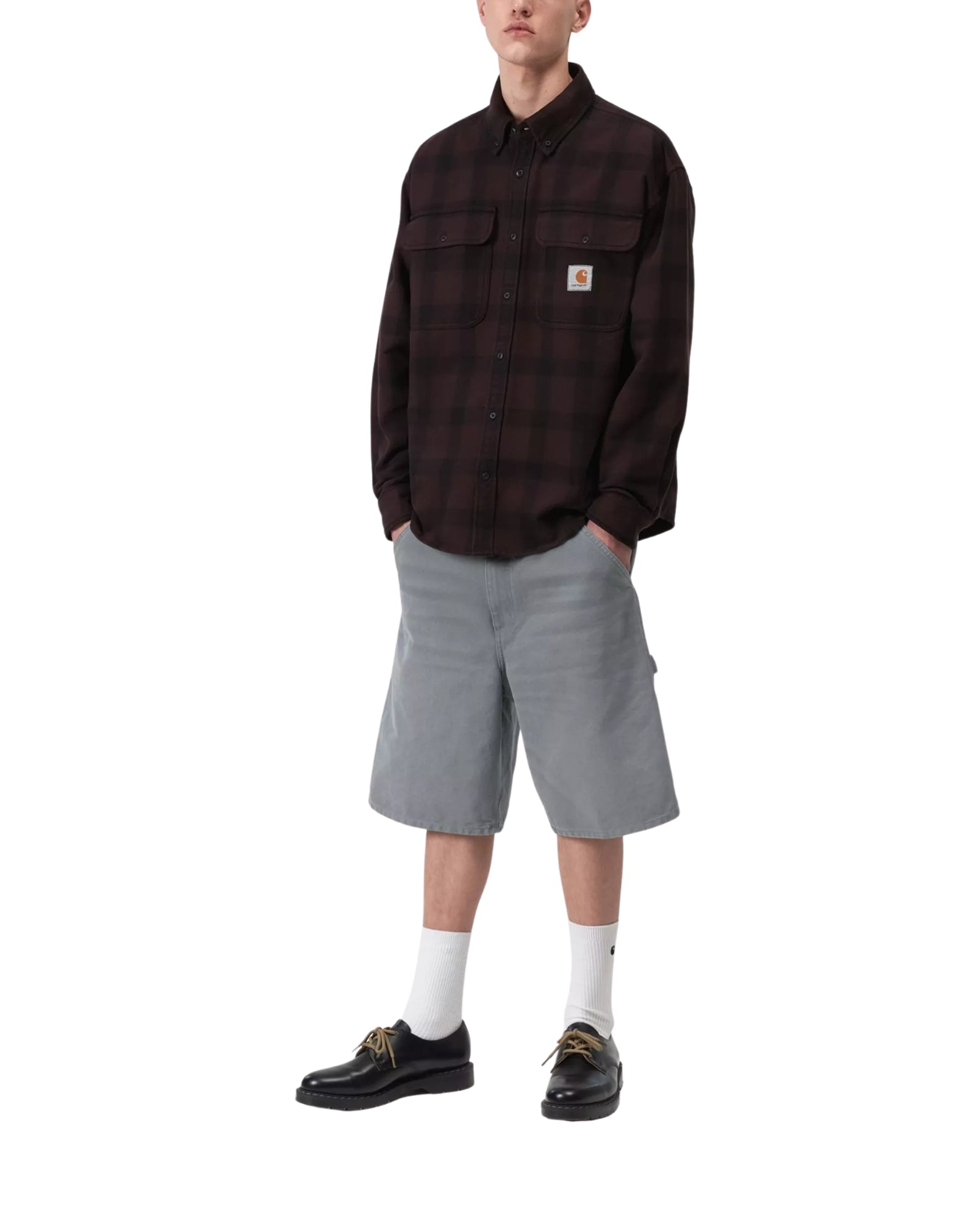 Carhartt WIP Genou simple Short in Dearborn Canvas Cozy Blue – Homme I034797 3IT4O