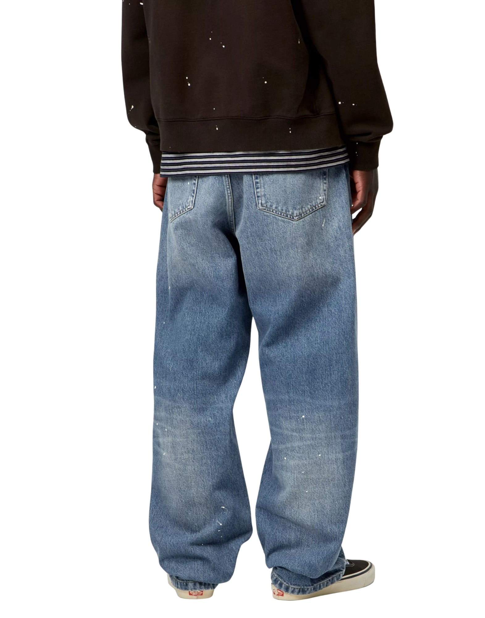 Pantaloni Landon blu, effetto "destroy wash", macchie