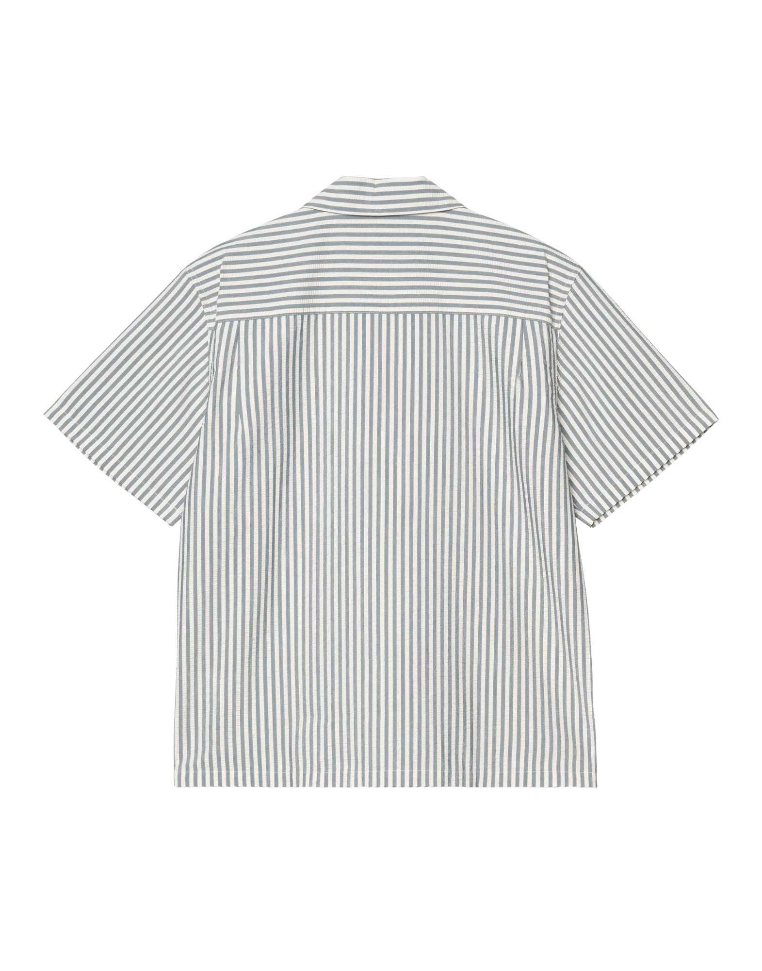 Carhartt WIP S/S Leavel Shirt – Seersucker Striped Shirt Blue River/Wax Man I036203 3K5XX