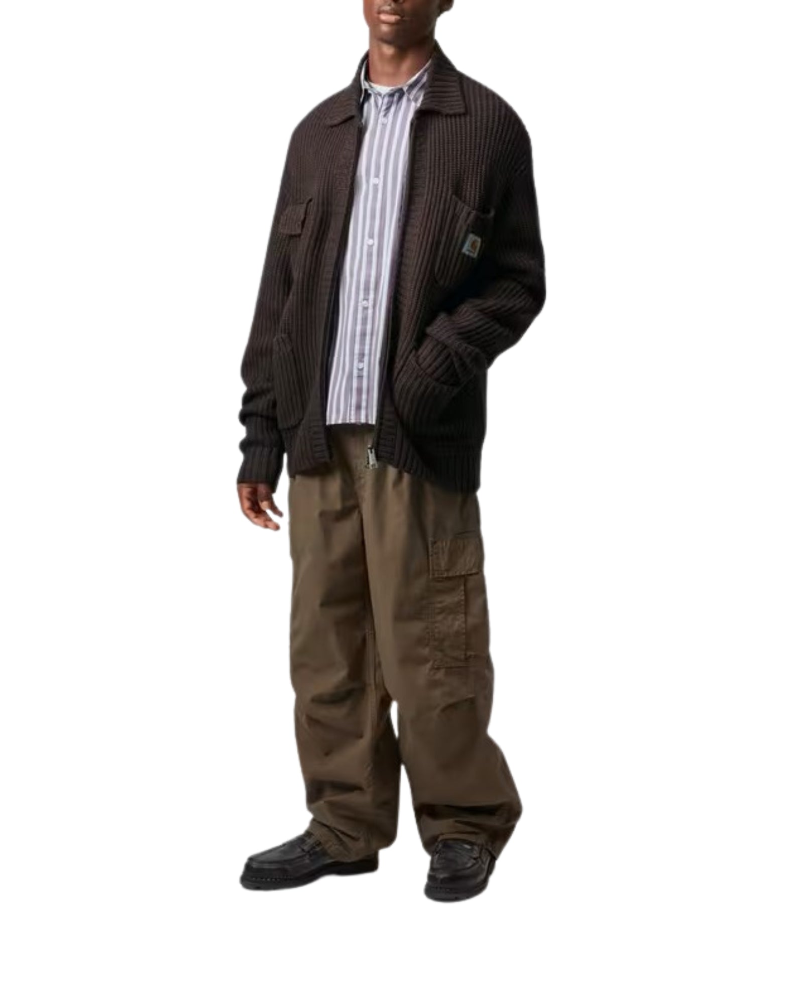 Carhartt WIP Chore Knit Jacket – Von der Arbeitskleidung inspirierte Strickjacke für Herren, Palisander I035399 33HXX PALISANDER KNIT JACKET