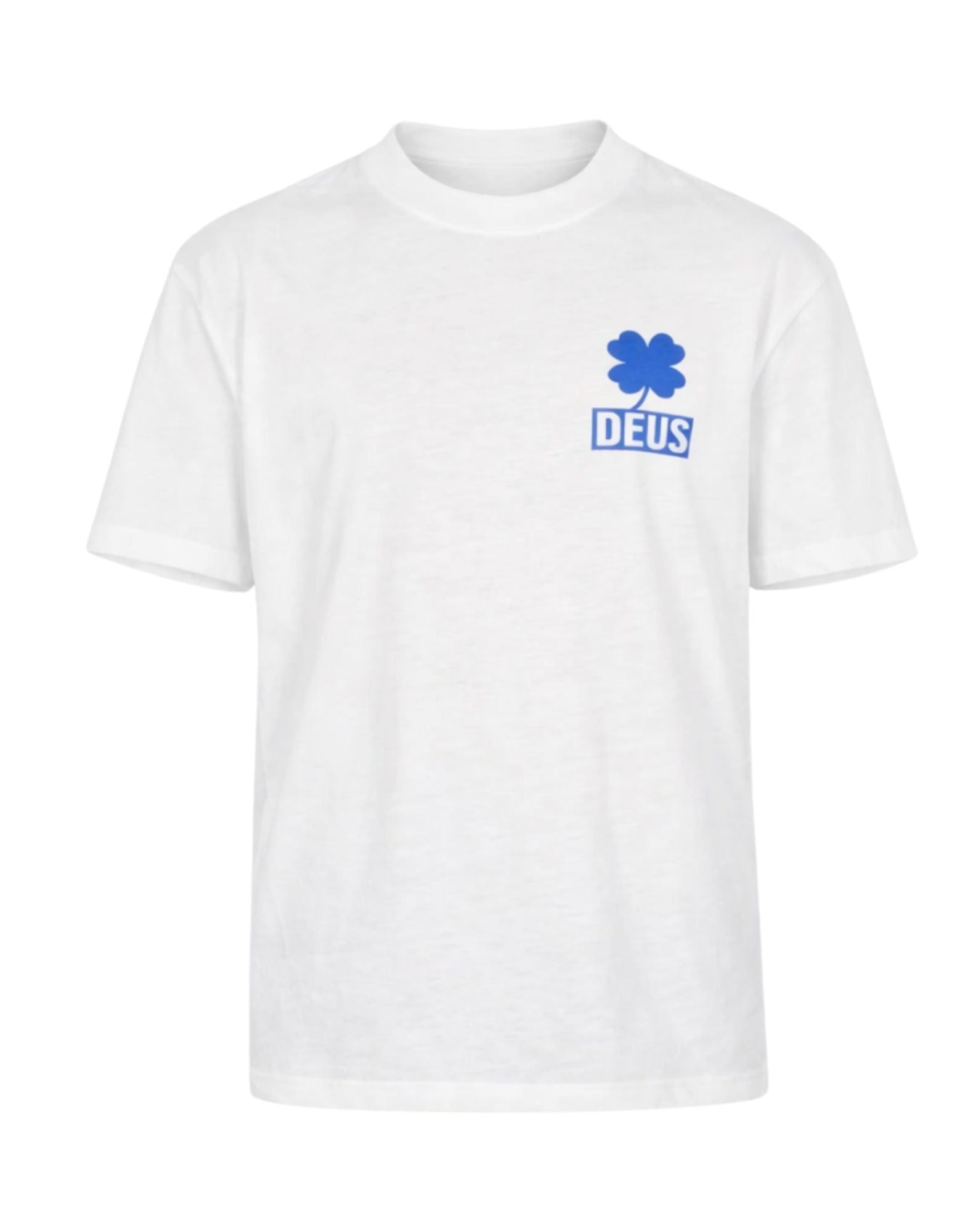 Deus Ex Machina Quad Tee Over Fit T-Shirt with Chest and Back Prints Ribbed Crew Neck White for Men D261MTS559010 VINT. WHITE