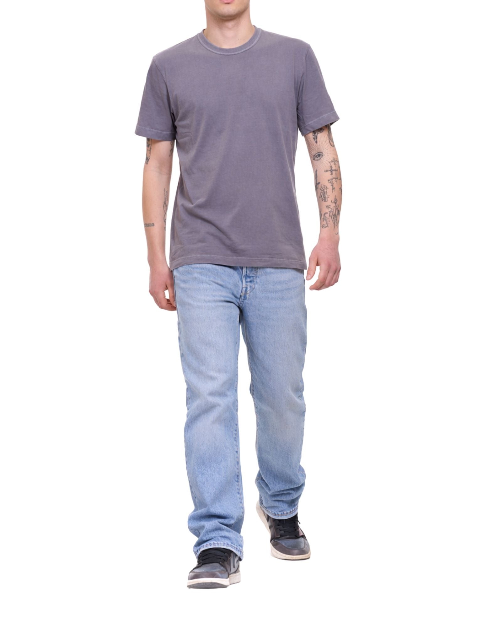 James Perse S/S Crew Neck Men’s Cotton T-Shirt Cavalry Regular Fit MLJ3311 CLVP CAVALRY