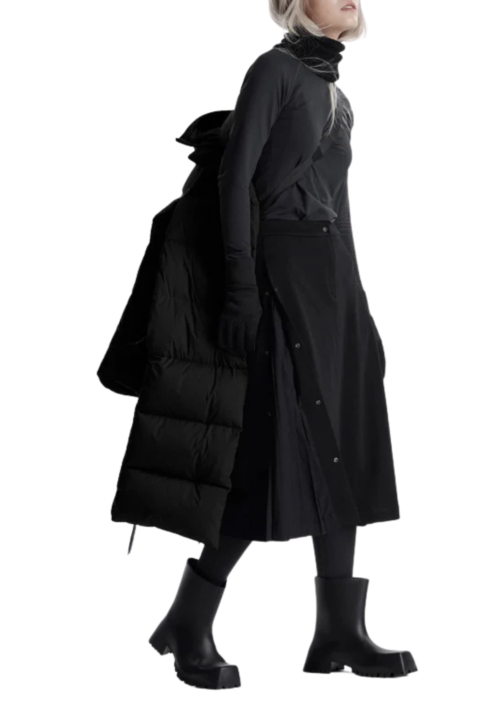QW540 BLACK AITKEN PUFFER COAT - Cappotti - KRAKATAU
