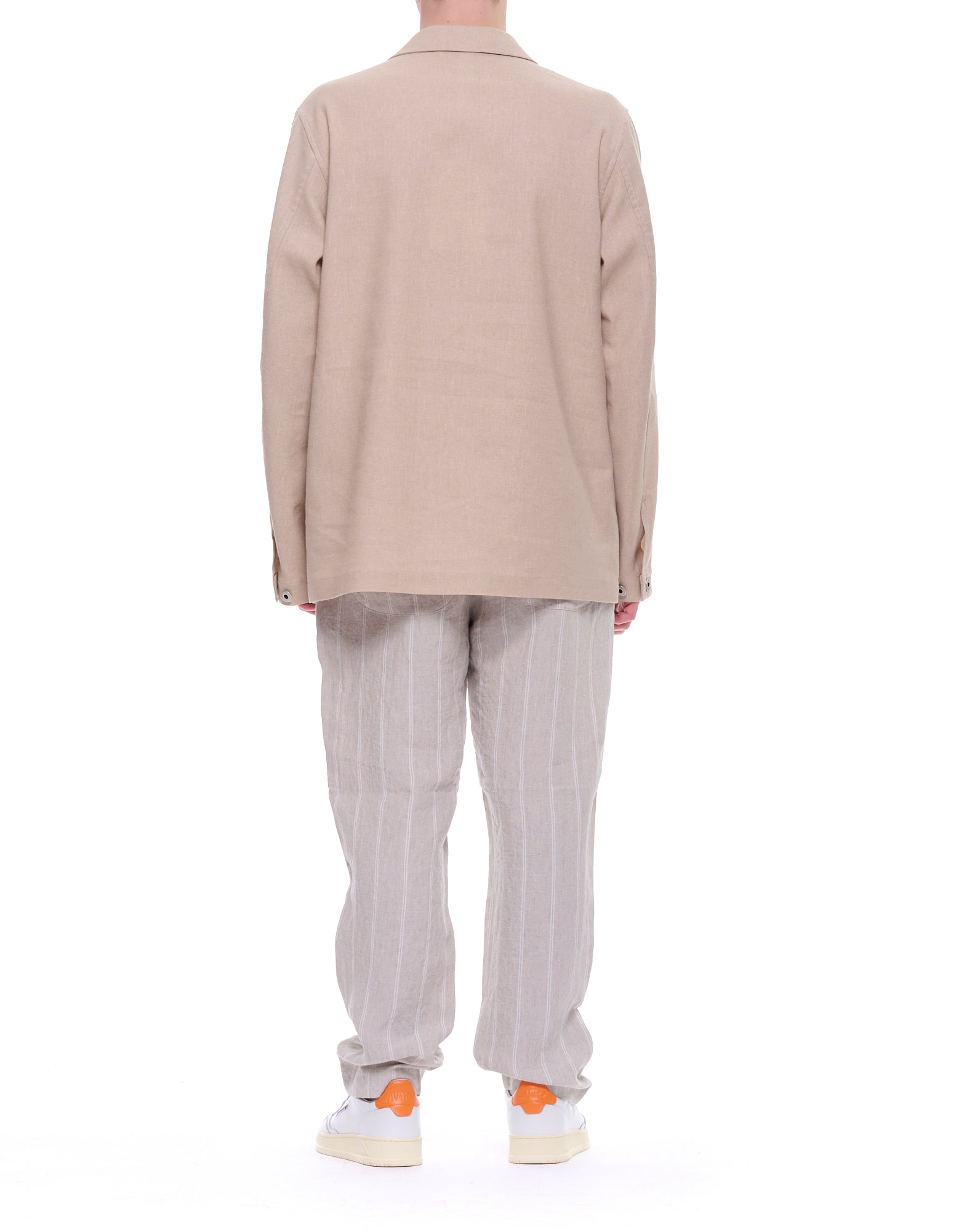 East Harbor Surplus Oxnard pantalones de hombre en lino a righe grigio chiaro OXNARD 273 GREY