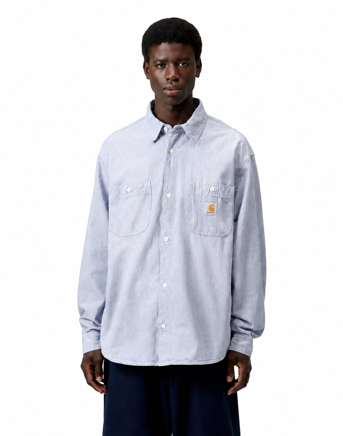 Painter Shirt Cotton Winston Chambray Blue worn used, splatter