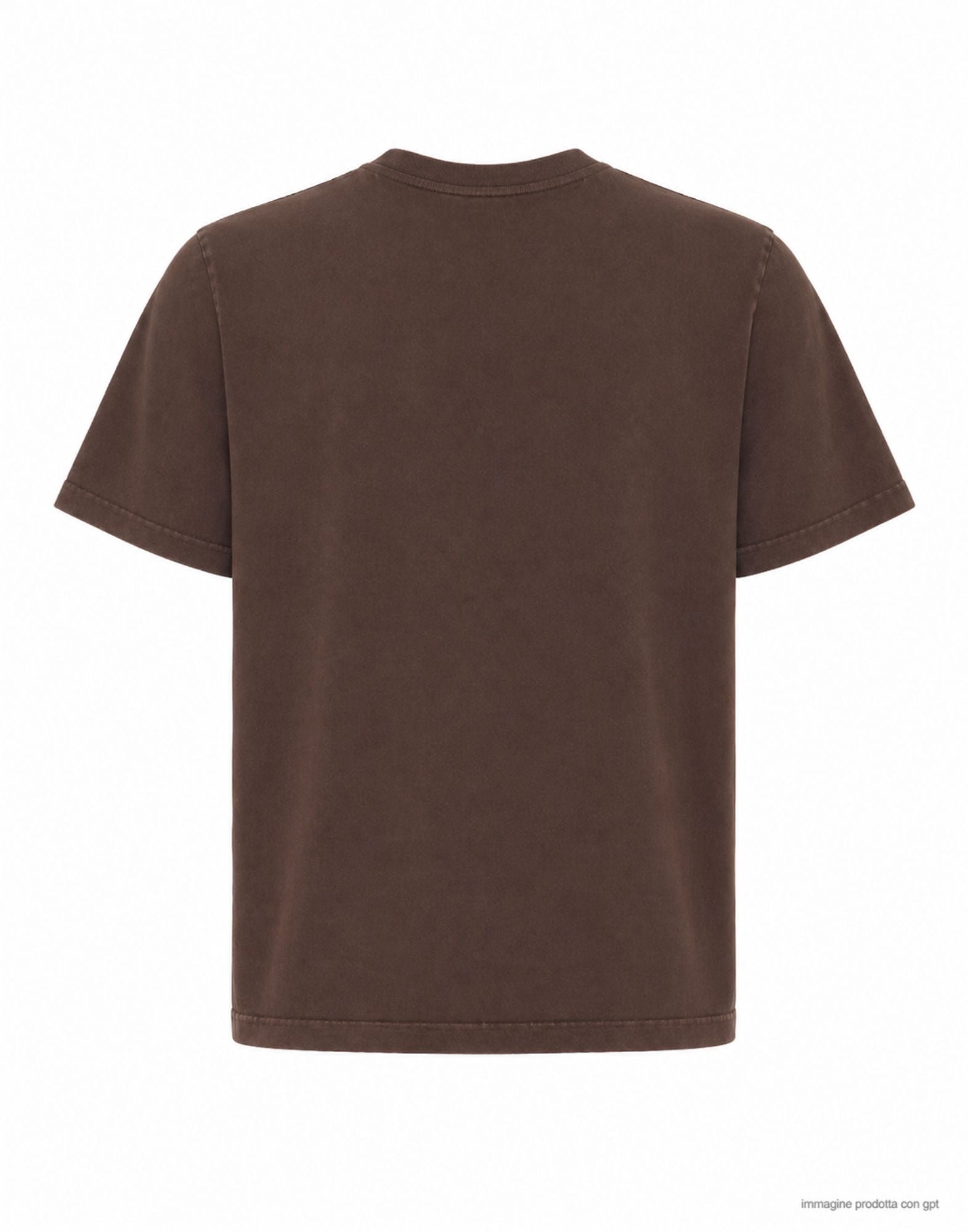 Atomofactory Camiseta Stone Marrón Algodón Cuello Redondo Hombre Made in Italy PE26AFU33 024 BROWN