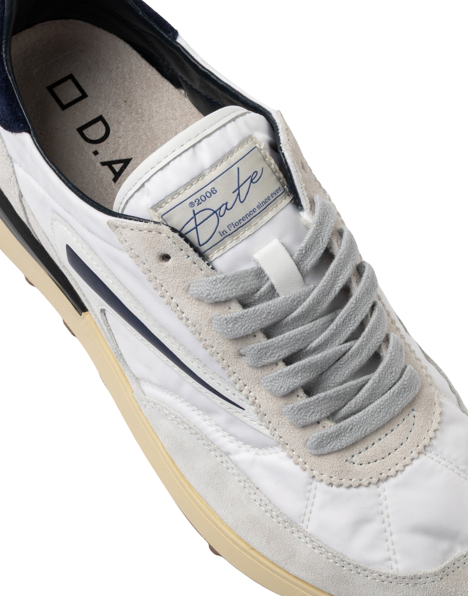 D.A.T.E. Athleta Nylon Men’s White Blue Sneakers M441-AT-NY-WL