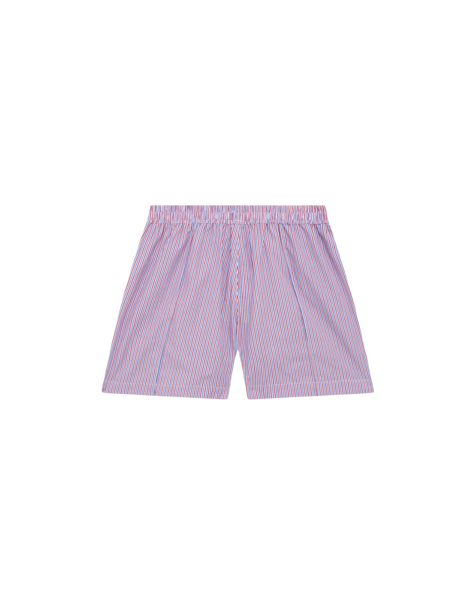 Autry Women’s Striped Poplin Shorts 100% Cotton Red Light Blue White SHPW 021T