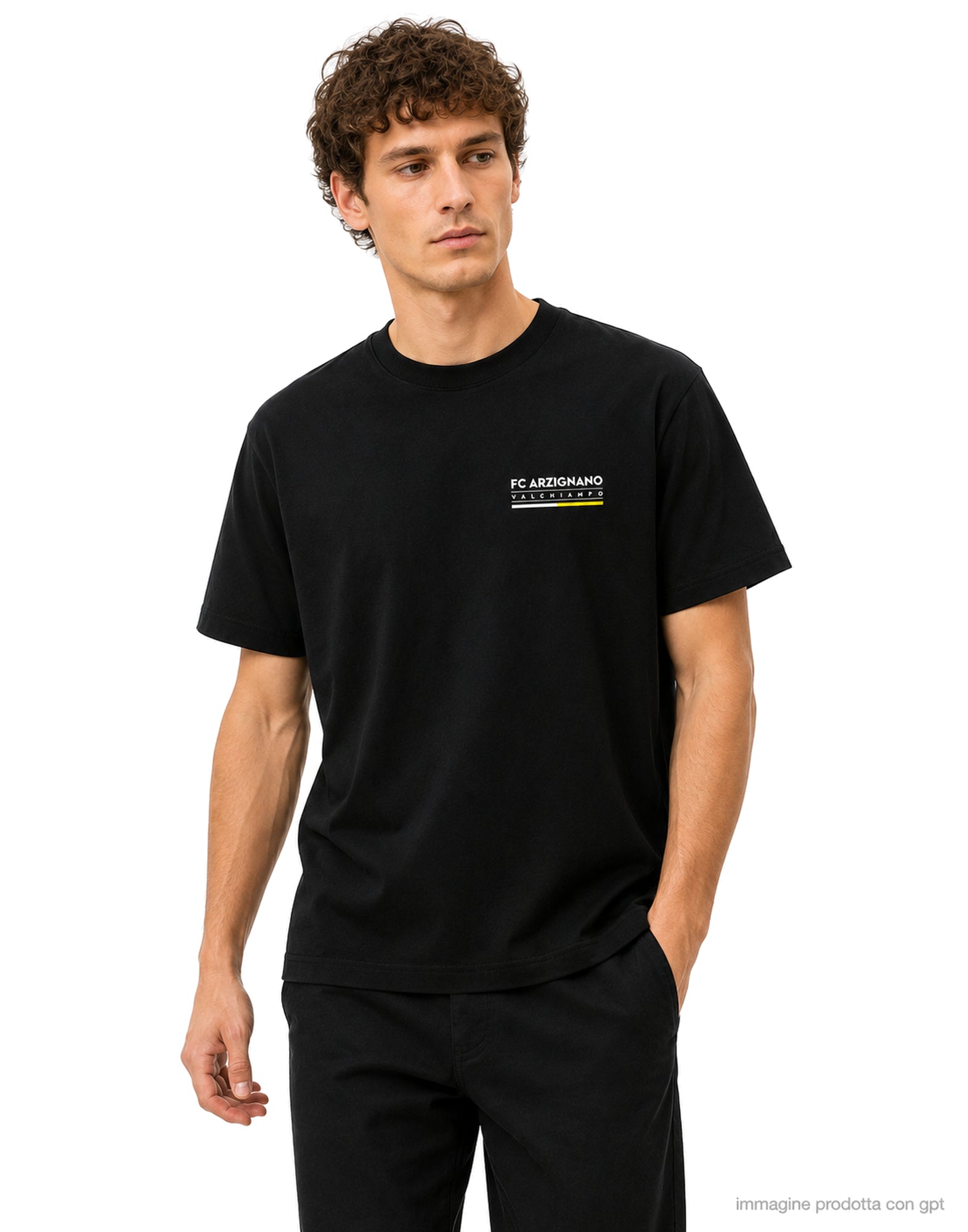 T-shirt boxy uomo Deep black