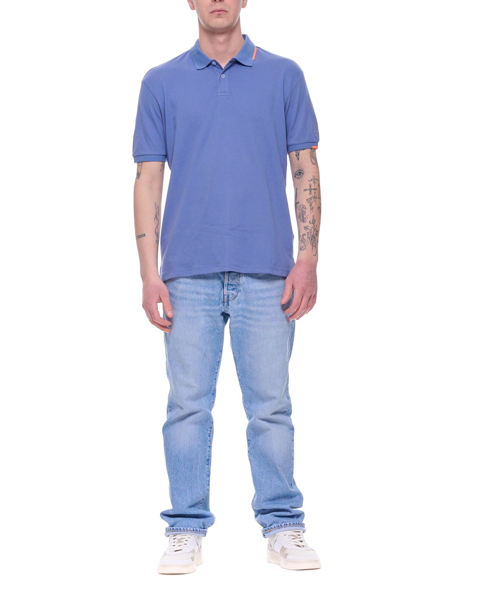 SUNS Federico Tag Men’s Stretch Piqué Polo Shirt Avion PLS61008U V1 AVION