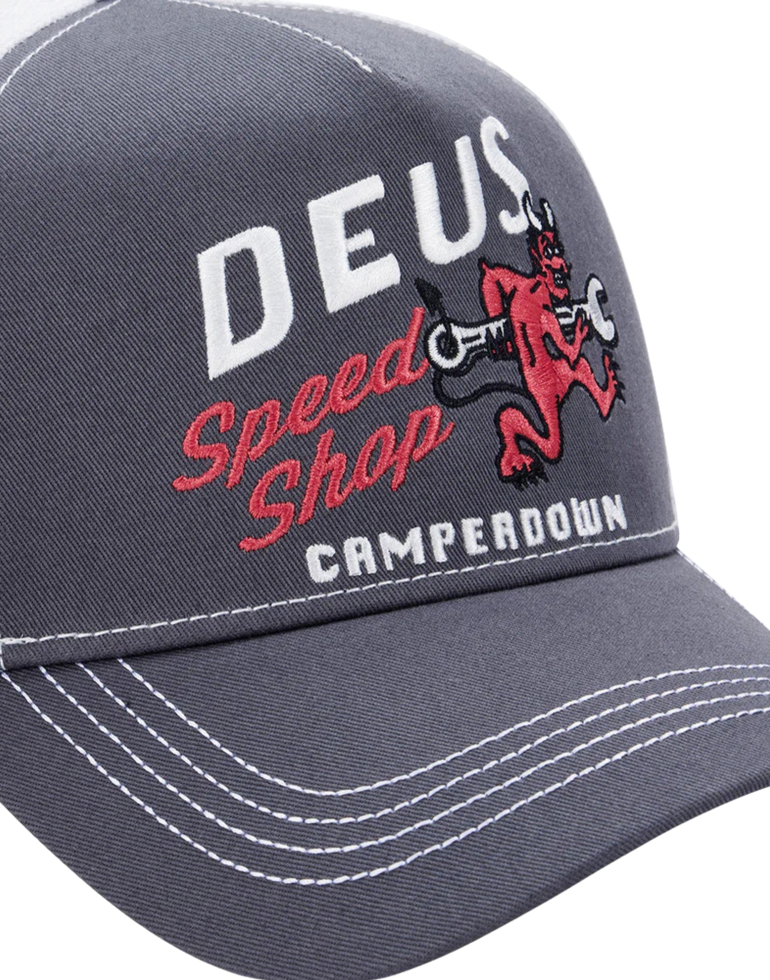 Deus Ex Machina Dogleg 트러커 캡 다크 그레이 남녀공용 D261MHA336092800