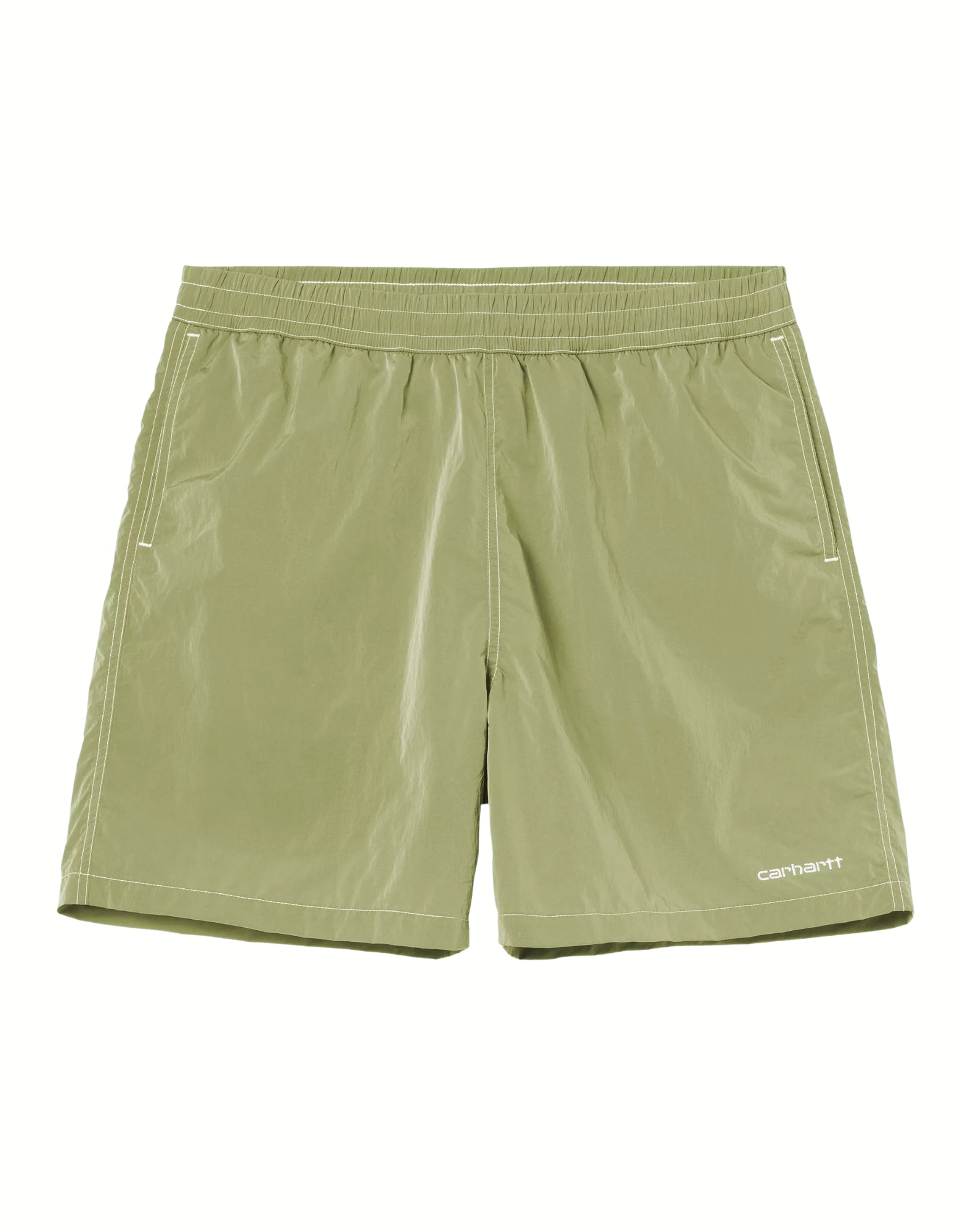 Carhartt WIP Canby Swim Trunks – Waterproof Nylon Taffeta Swim Shorts Gentle Green/White Man I034570 3N8XX