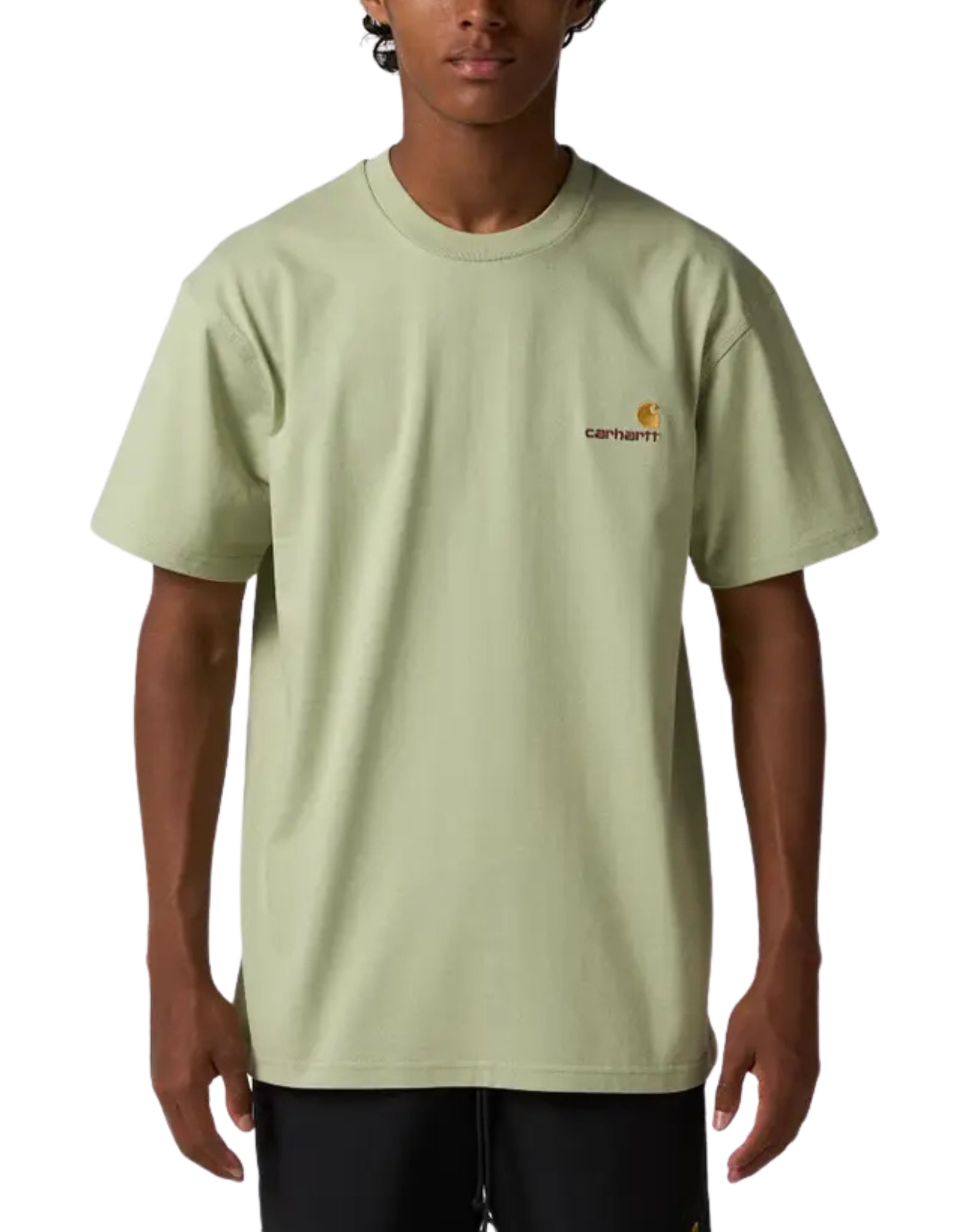 T-shirt man I029956 UVXX AMERICAN SCRIPT PALE OLIVE CARHARTT WIP