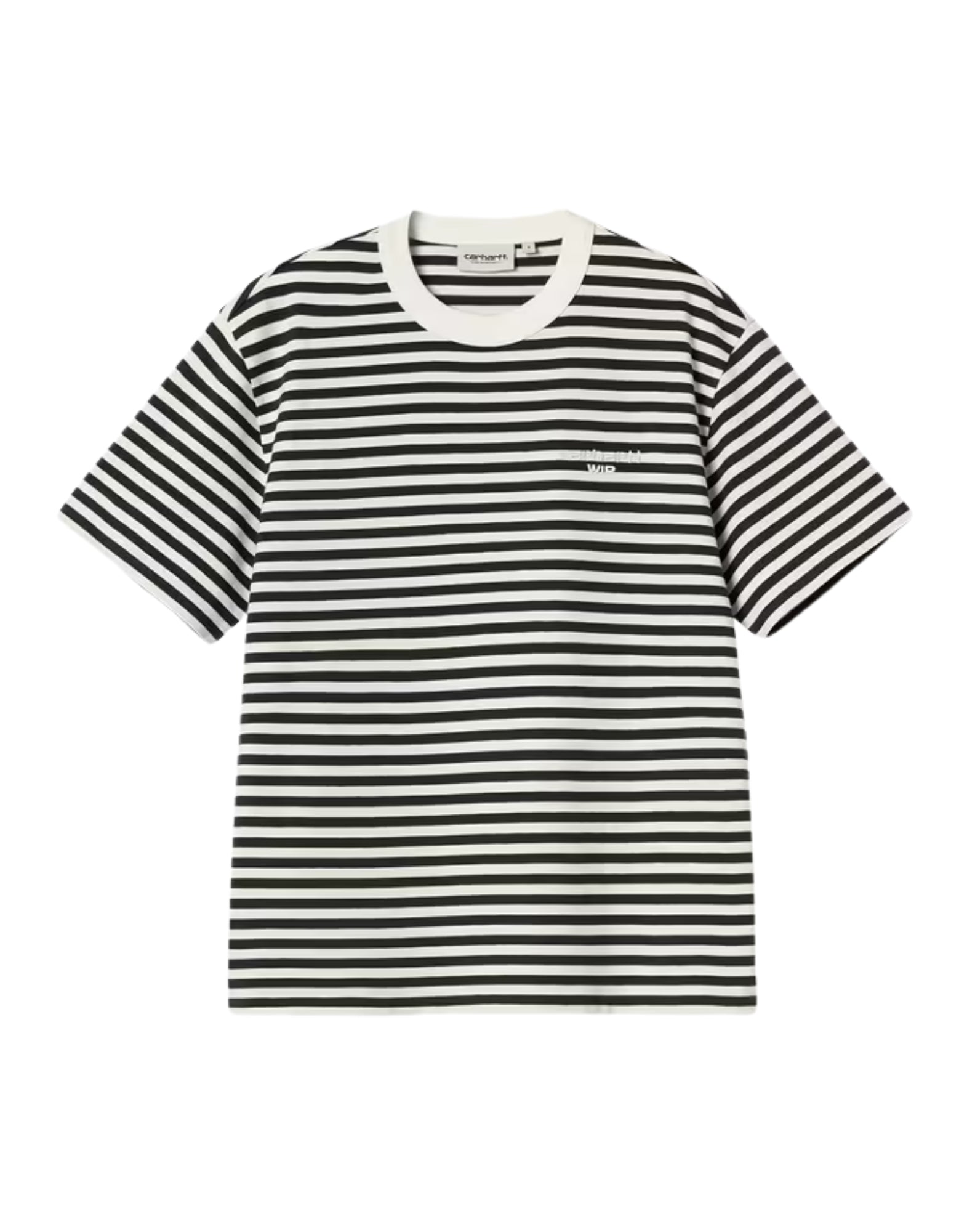 Carhartt WIP Ezrat Short Sleeve Stripe T-Shirt Black Wax Women’s I036343 3KRXX