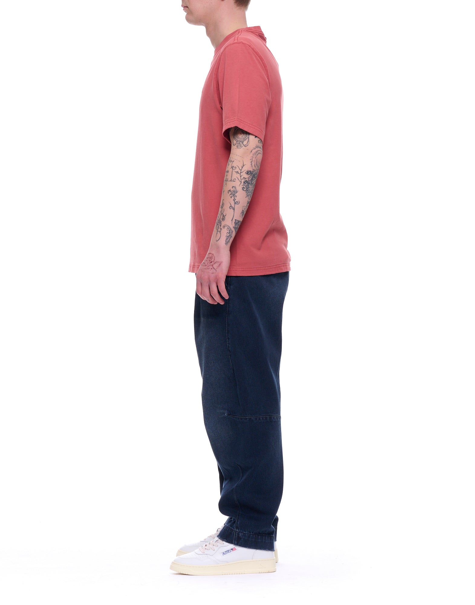 Nine In The Morning Pantalón de algodón para hombre en azul oscuro limpio GIG34 LL3035 BLUE