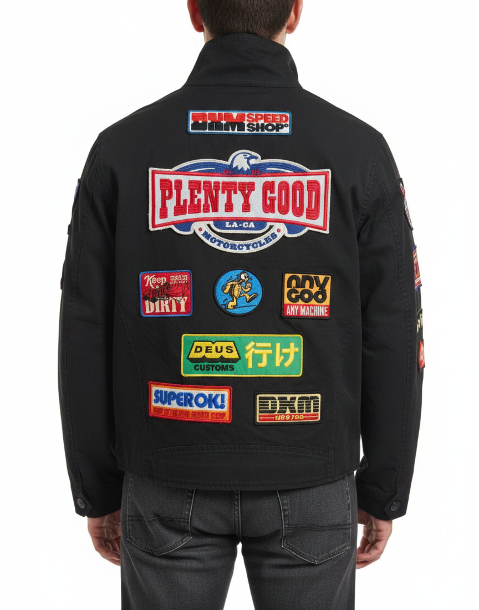 Deus Ex Machina Rainforests Jacket Men Cotton Patch Anthracite D261UJK711094100