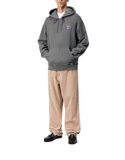 Vista Sweat mit Kapuze, schwarz, stückgefärbt