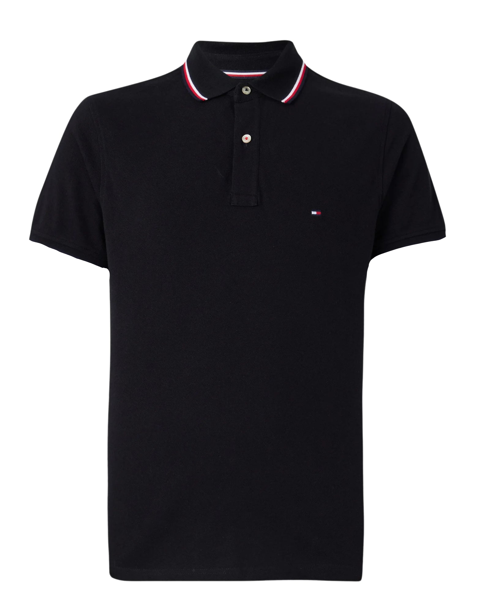 Polo man MW0MW38484 BDS RWB COLLAR POLO BLACK TOMMY HILFIGER