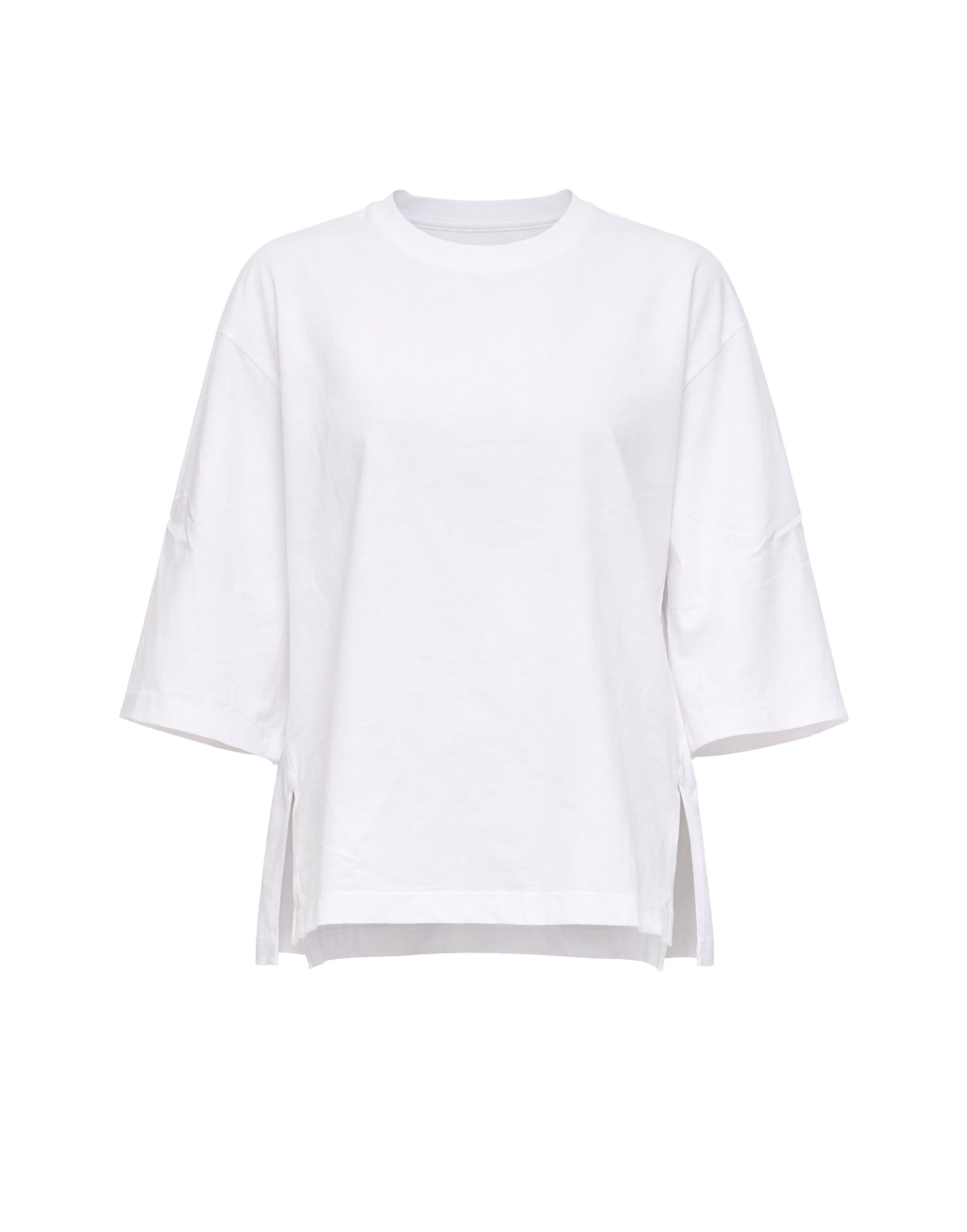 aboratorio White Oversized Crewneck T-Shirt in 100% Cotton,  Women’s JO4689 1000