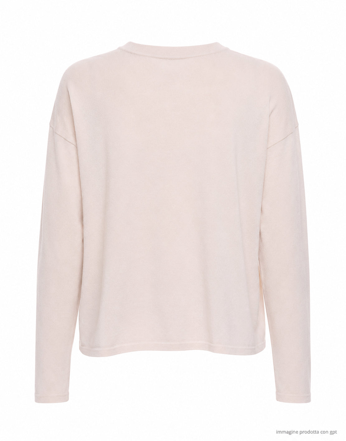 ARAGONA Top de punto de lana virgen Scatoletta en Moonbeam D3307TF 796 MOONBEAM