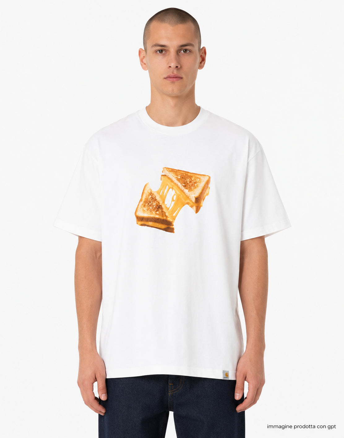 White Cheese Toast T-Shirt Organic Cotton Single Jersey