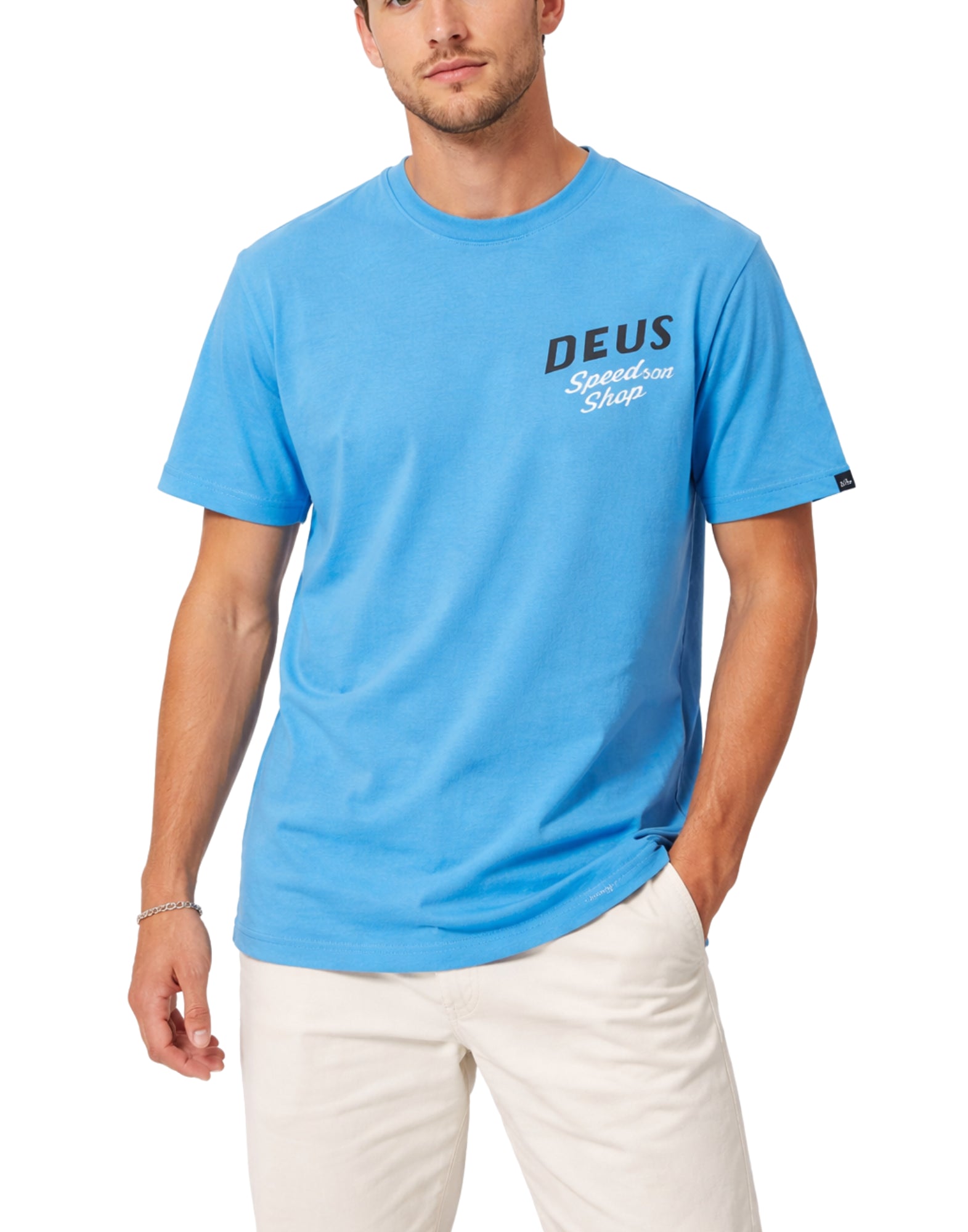 Deus Ex Machina Dogleg T-Shirt Men Cotton Bonnie Blue D261MTS321059090