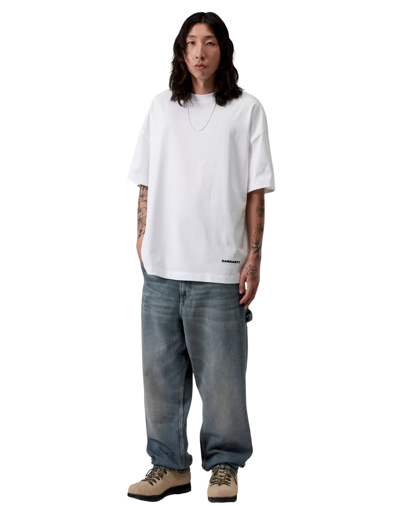 Carhartt WIP Pantalon à genou simple – Pantalon de travail Smith Denim 13,5 oz I032024 01Q32 SINGLE KNEE 'SMITH' DENIM BLEU